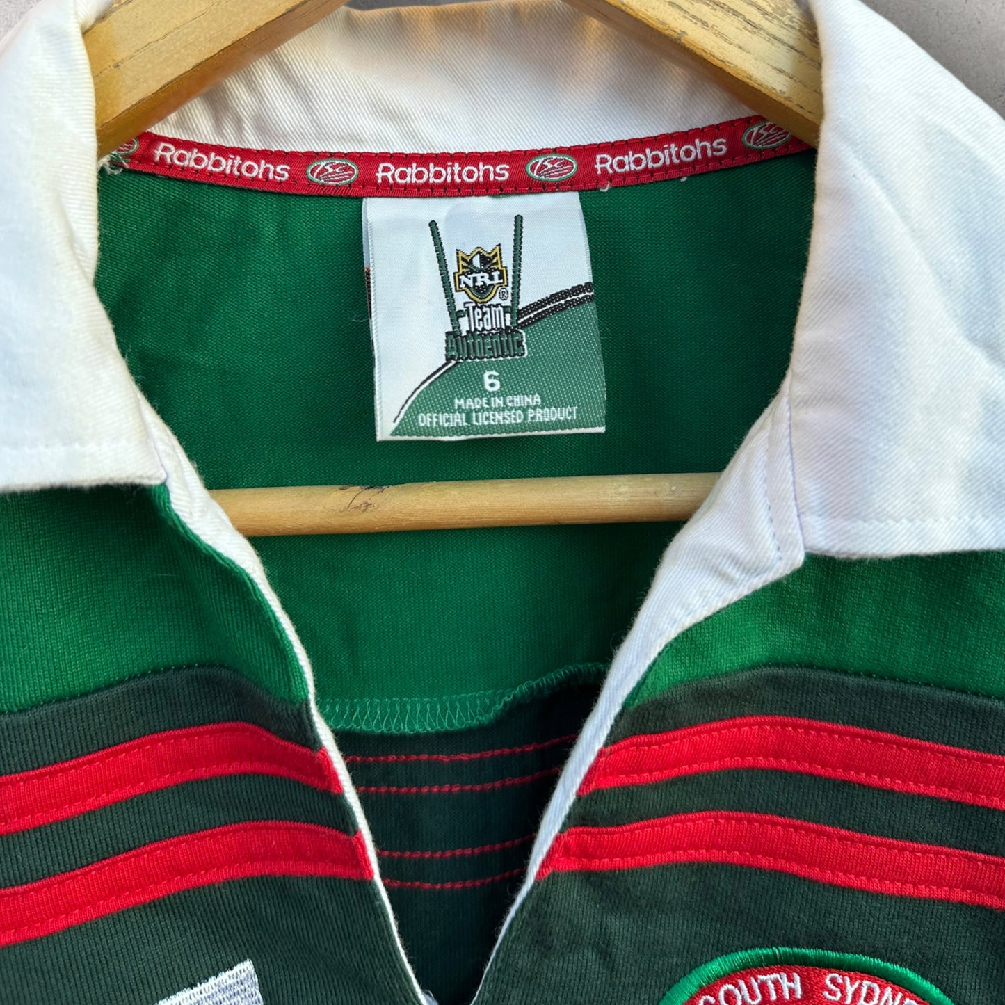 SOUTH SYDNEY RABBITOHS 2004 LADIES LONG SLEEVE COTTON SHIRT SIGNED