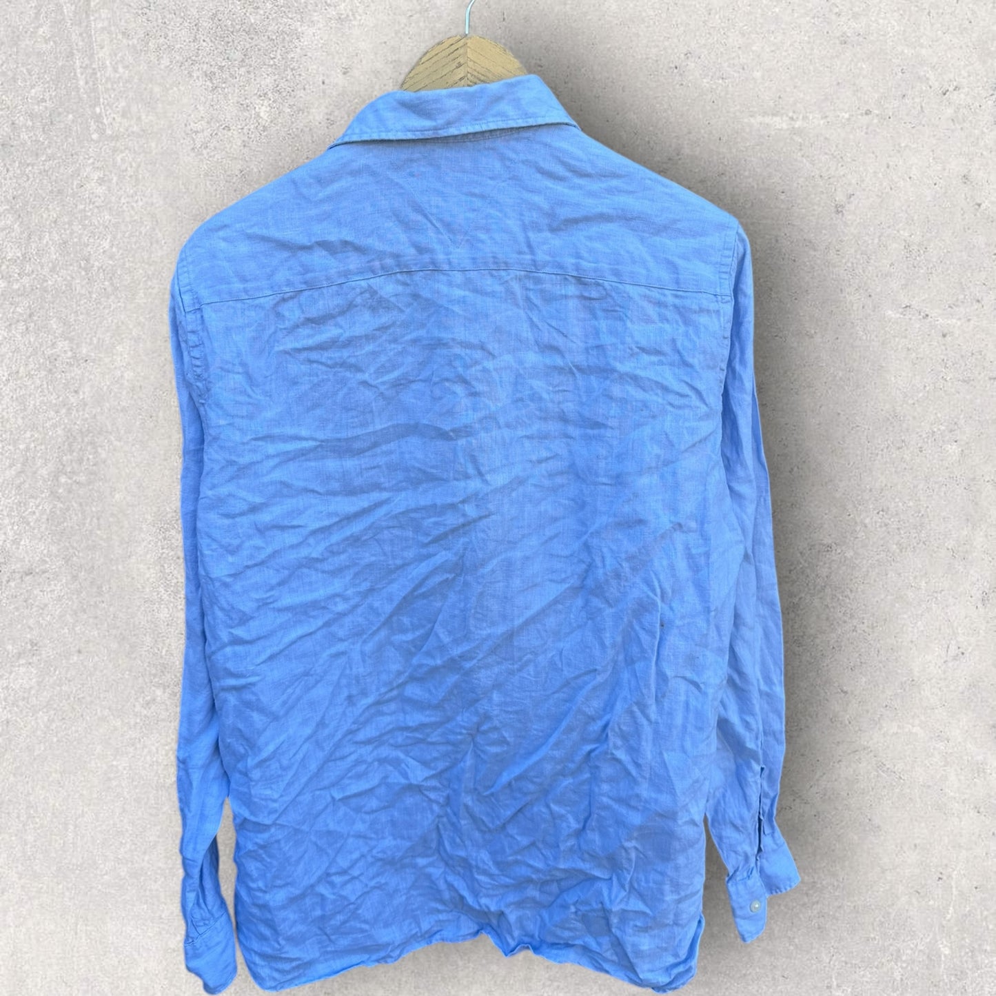 TOMMY HILFIGER BLUE LONG SLEEVE BUTTON UP SHIRT