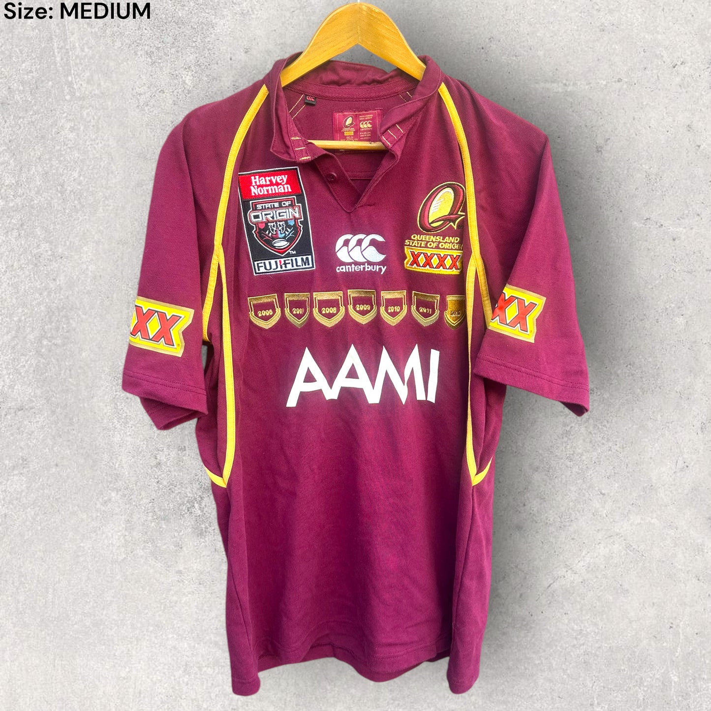 QUEENSLAND MAROONS CANTERBURY 7 STRAIGHT COMMEMORATIVE JERSEY