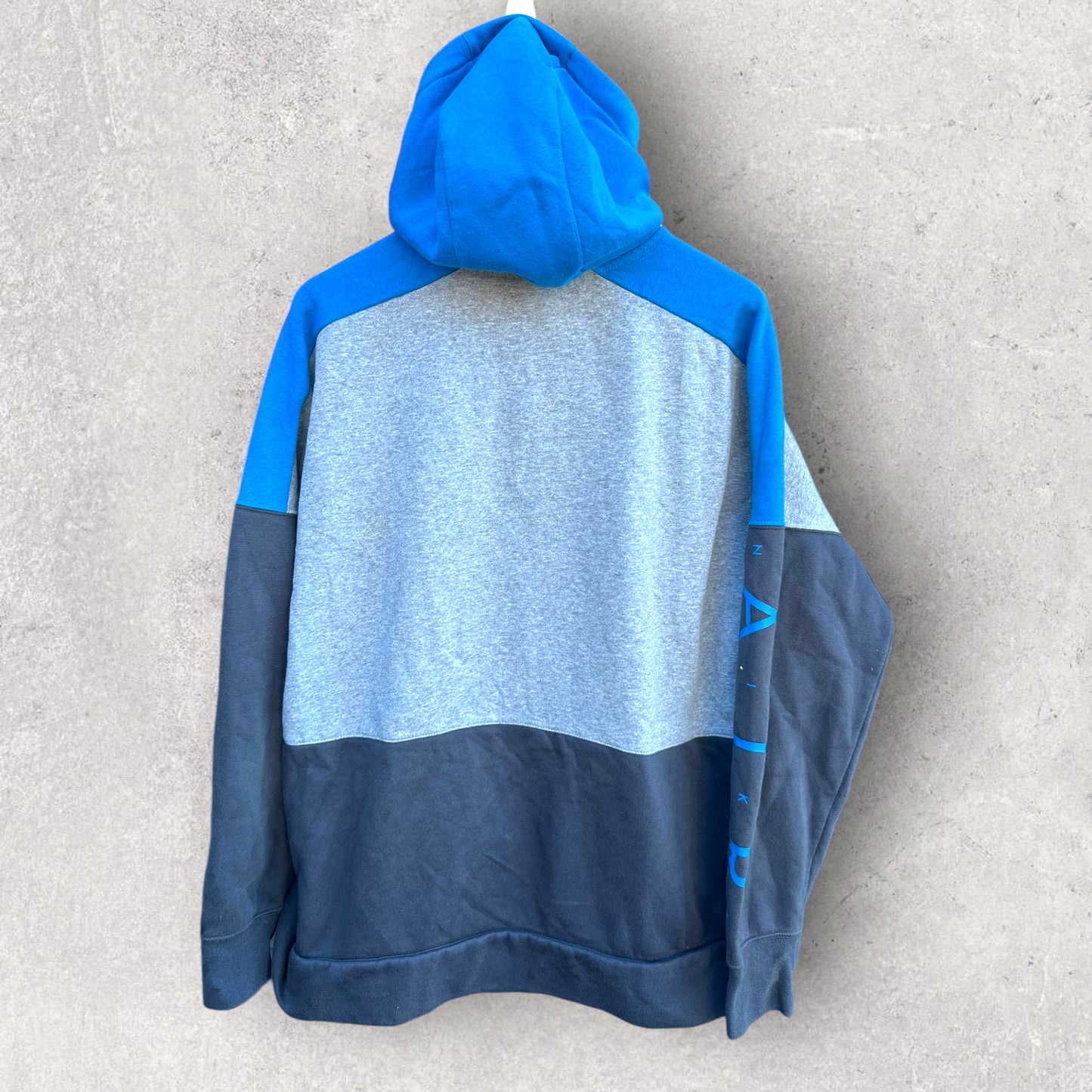 NIKE AIR GREY & BLUE HOODED JUMPER