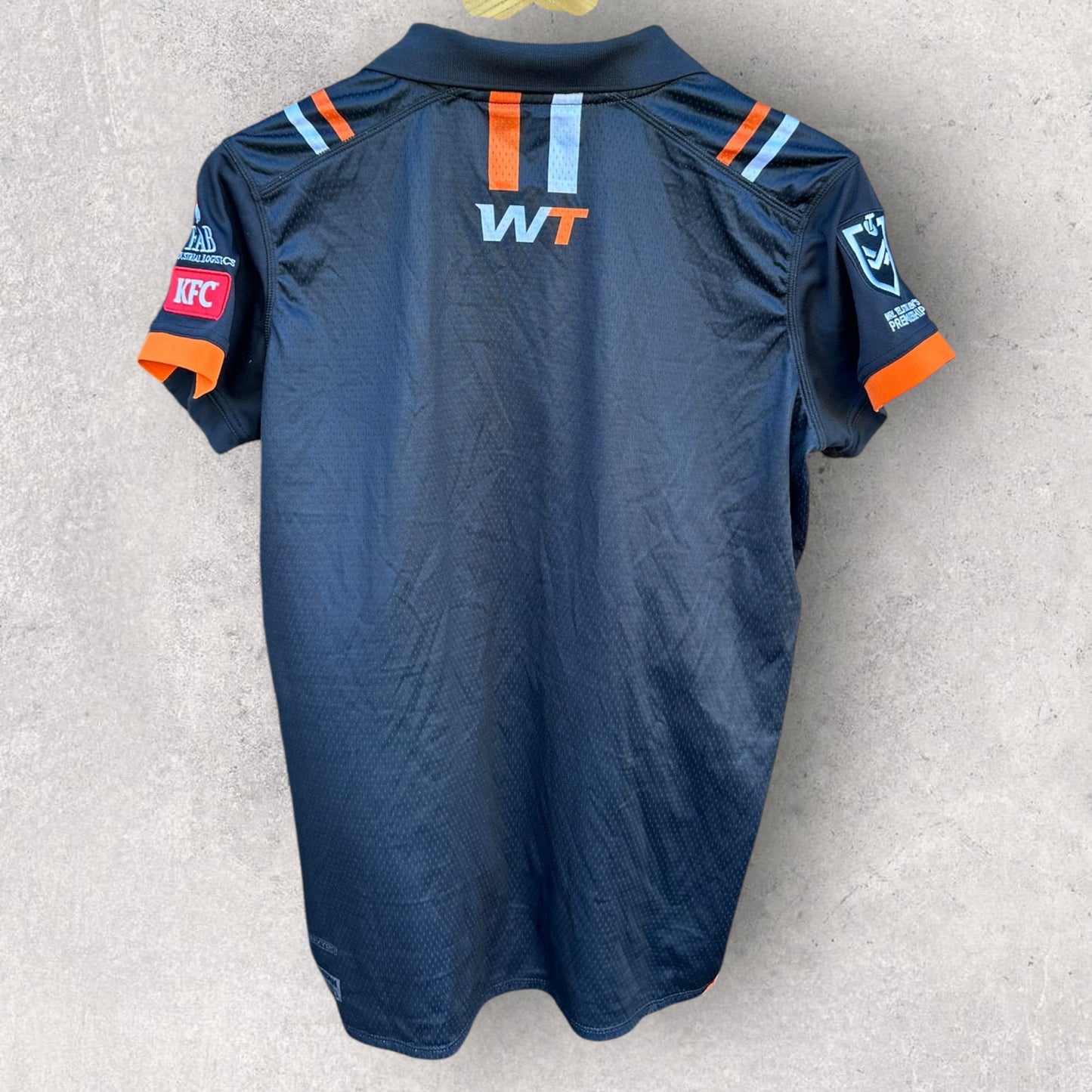 WESTS TIGERS NRLW SOPHIE CURTAIN 2023 PLAYER ISSUED MEDIA POLO