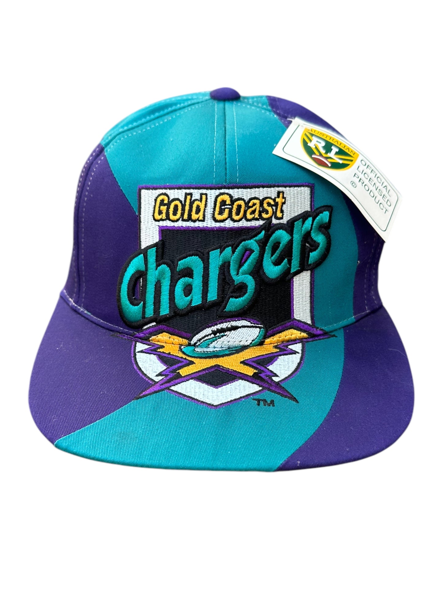 GOLD COAST CHARGERS ARL RUGBY LEAGUE VINTAGE DEADSTOCK SNAPBACK HAT BRAND NEW WITH TAGS