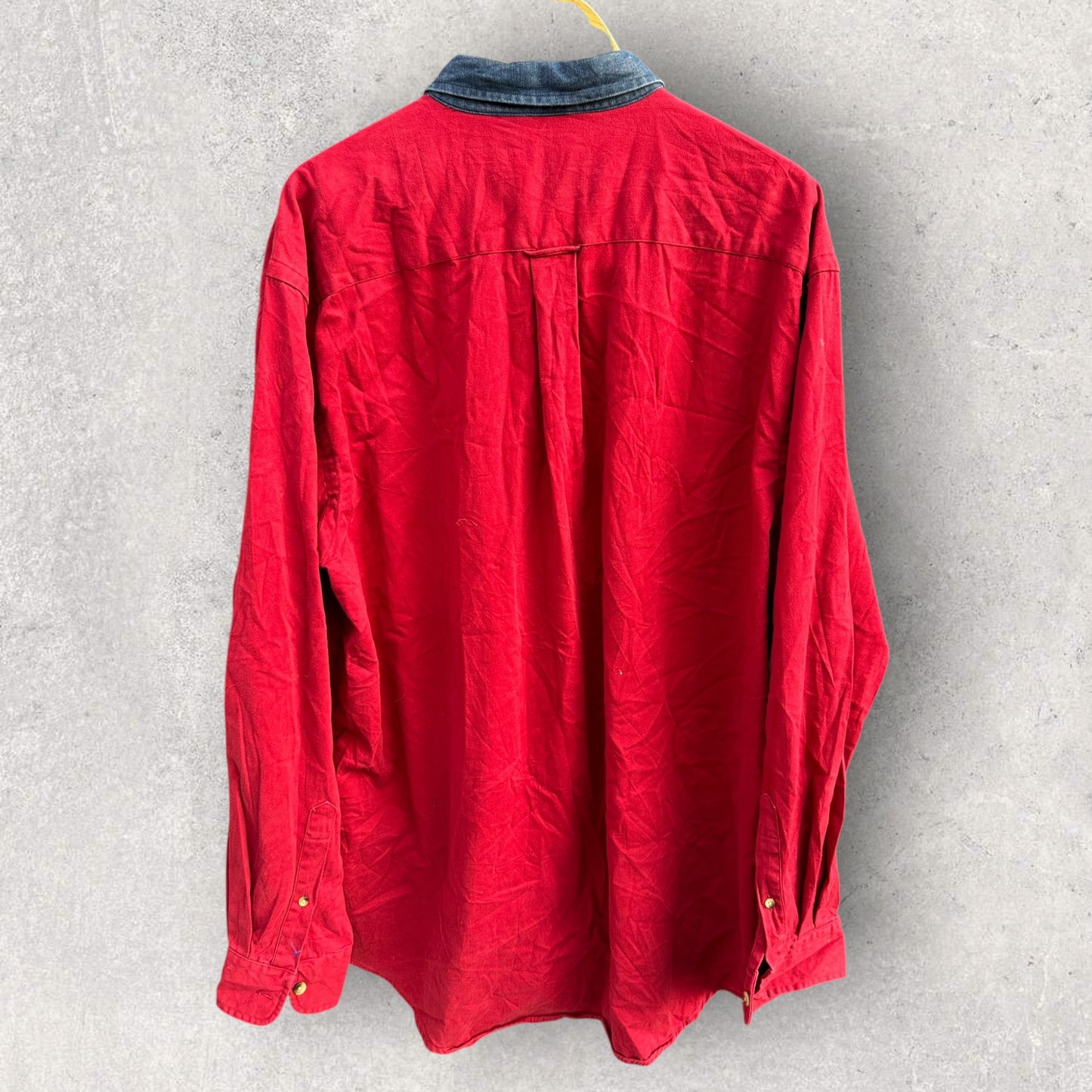 NAUTICA VINTAGE RED LONG SLEEVE BUTTON UP SHIRT