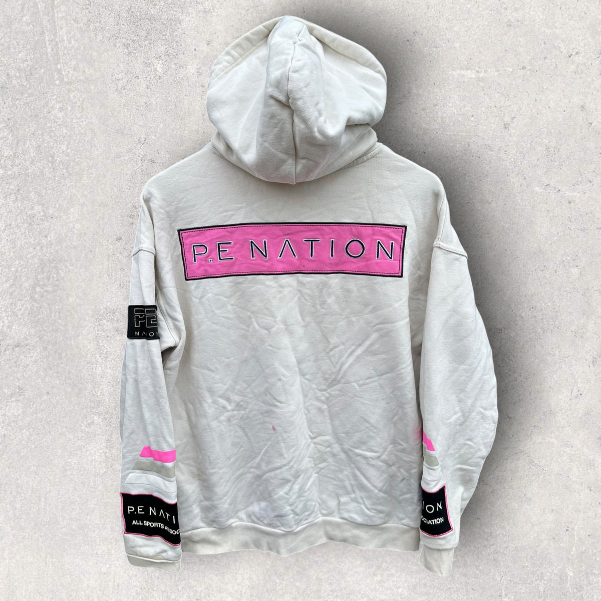 PE Nation Ladies All Nations Beige Pullover Hooded Jumper