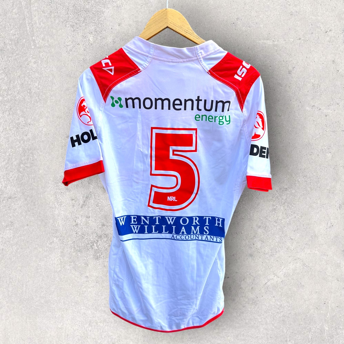 ST GEORGE ILLAWARRA DRAGONS HOLDEN CUP PLAYER WORN JERSEY #5