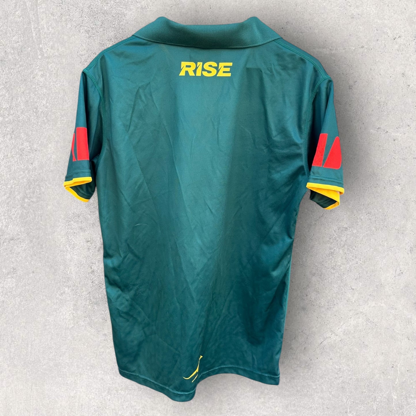 AUSTRALIAN JILLAROOS CLASSIC GREEN PLAYER ISSUED MEDIA POLO SHIRT