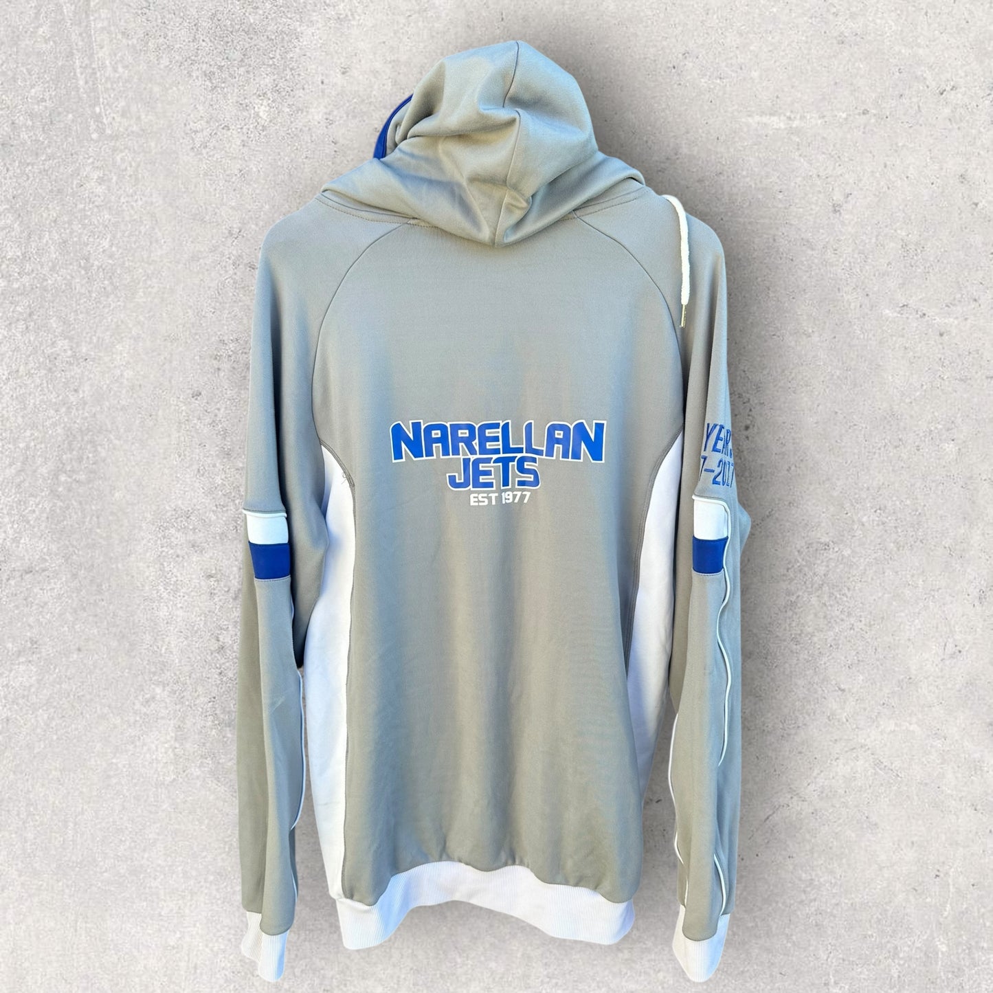 NARELLAN JETS 2011 GREY NSW RUGBY LEAGUE HOODED JUMPER