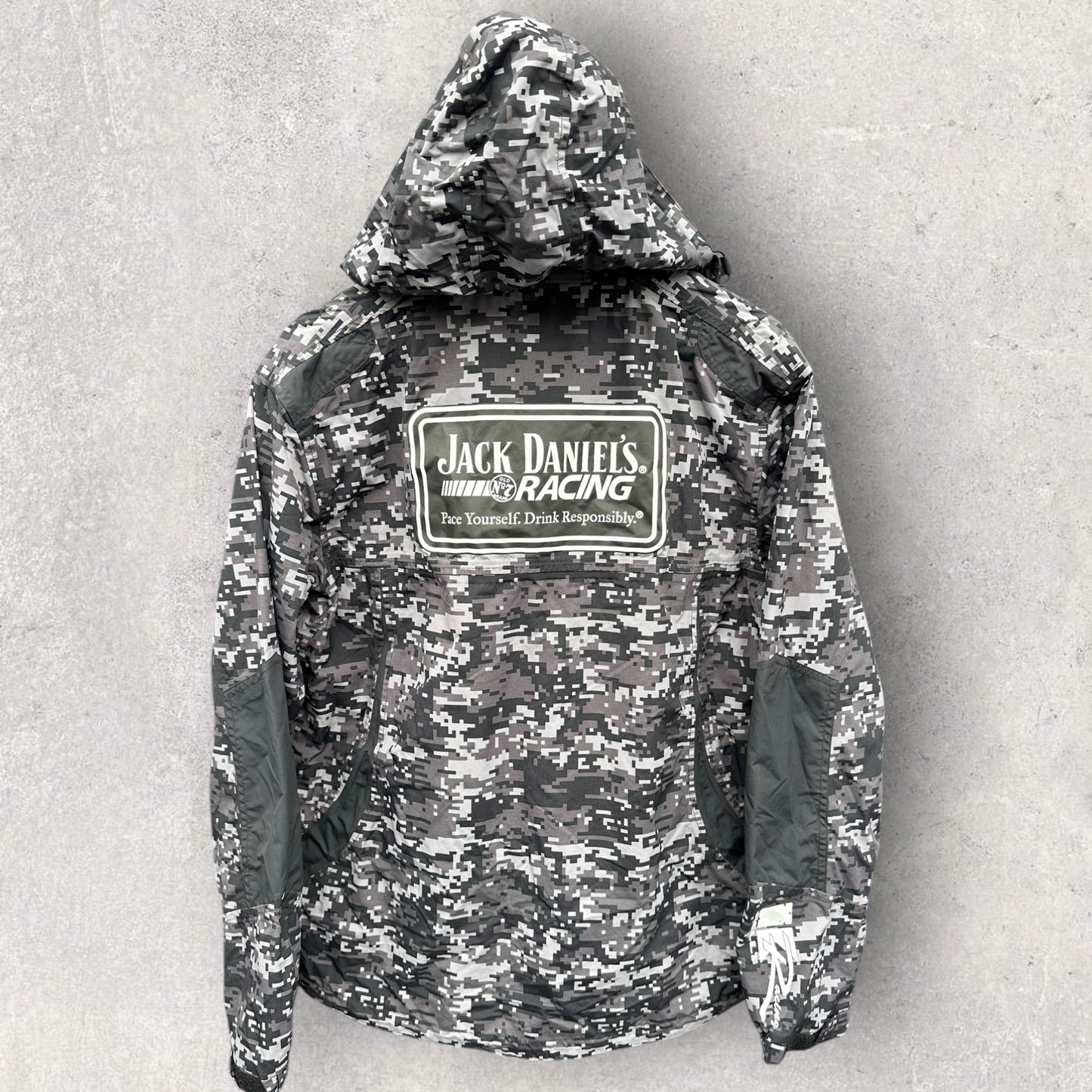 JACK DANIELS DARK CAMO 2012 KELLY RACING WINDBREAKER HOODED JACKET