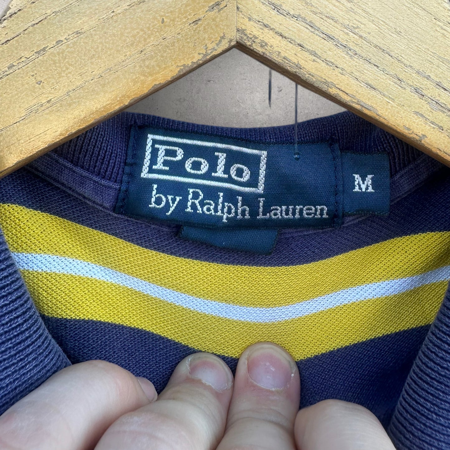 RALPH LAUREN POLO BLUE & YELLOW SHORT SLEEVE POLO SHIRT