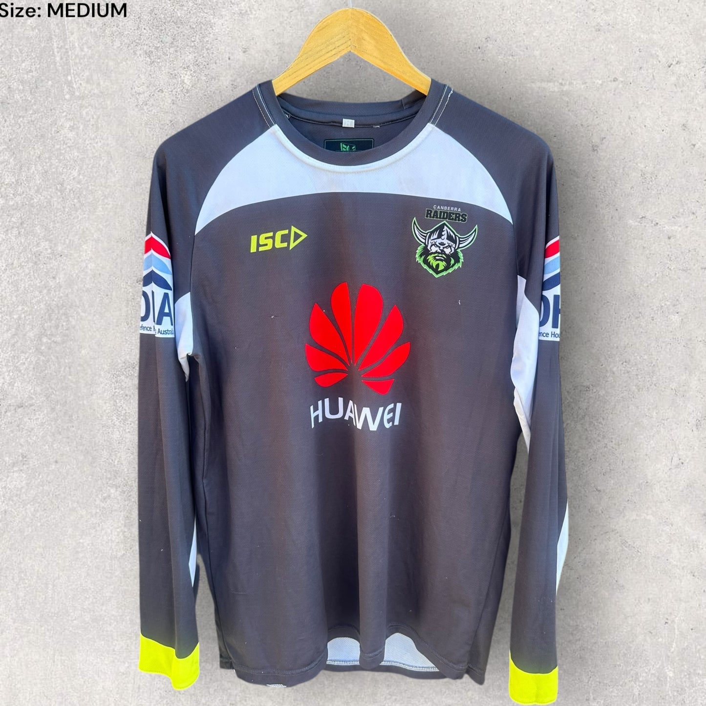 CANBERRA RAIDERS ISC GREY LONG SLEEVE TRAINING SHIRT