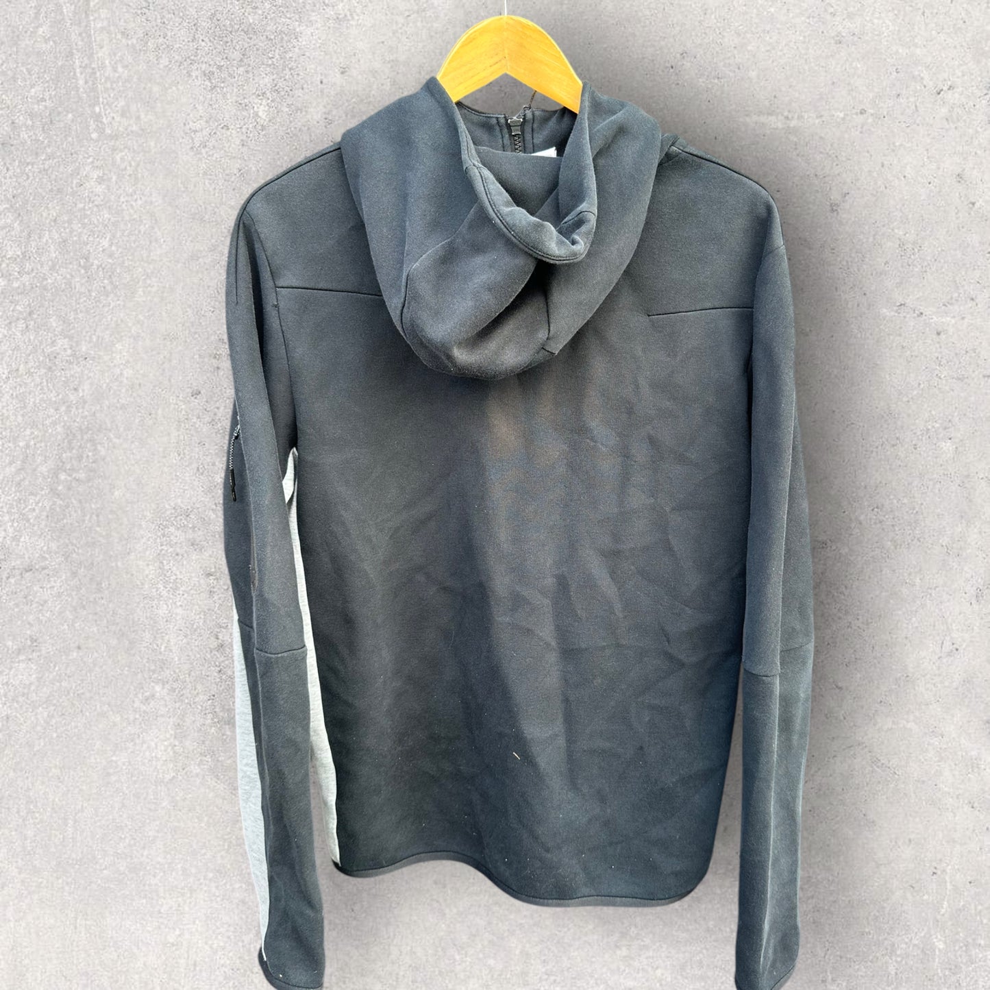 NIKE TECH FLEECE DARK GREY HEATHER FULL ZIP HOODED JUMPER