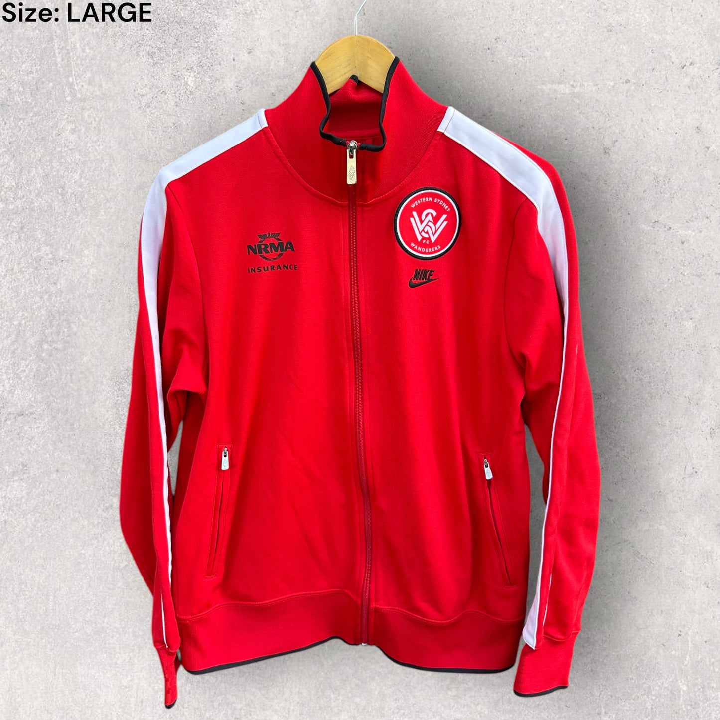 WESTERN SYDNEY WANDERERS NIKE RED FULL ZIP JACKET