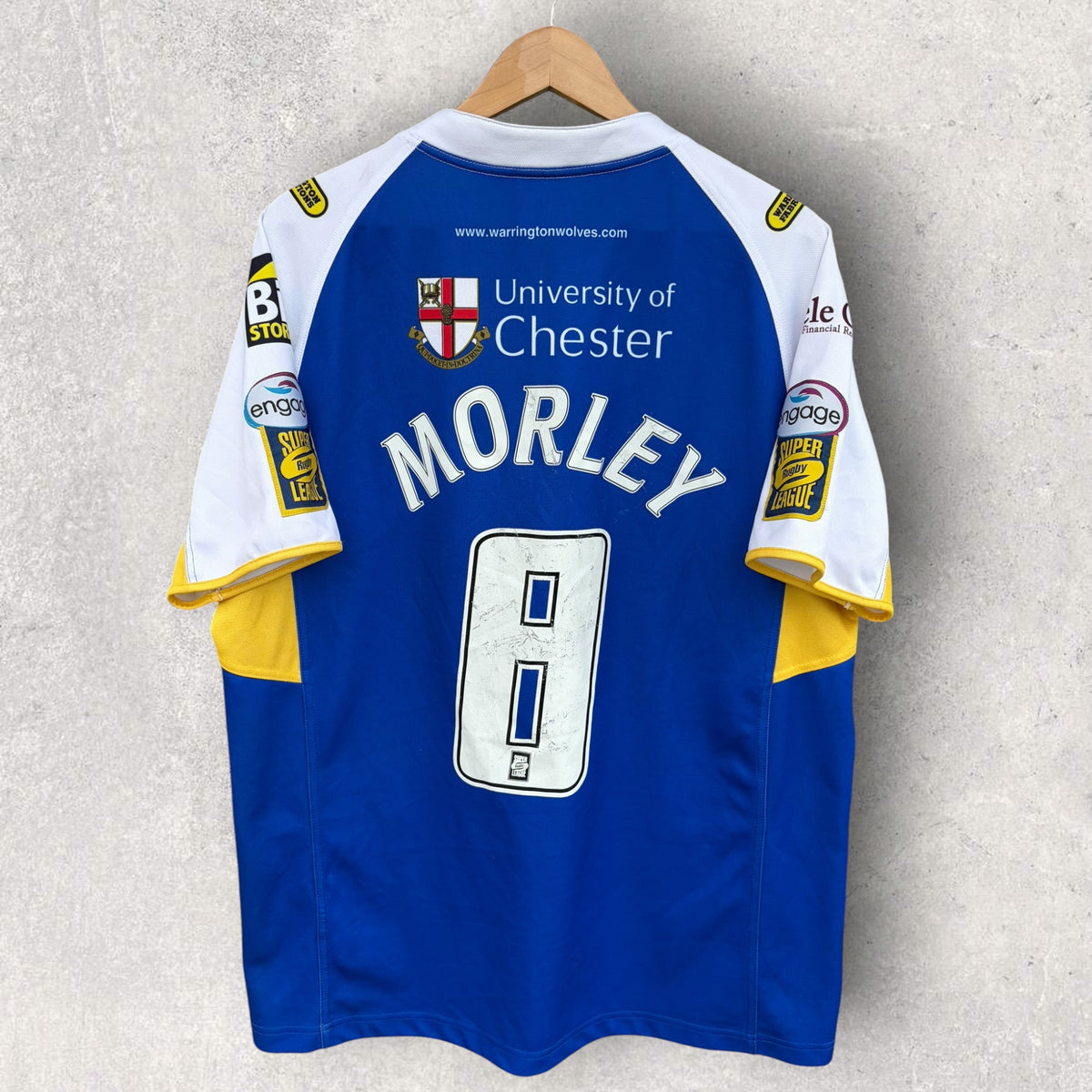 Warrington Wolves Adrian Morley Superleague Rugby League Jersey