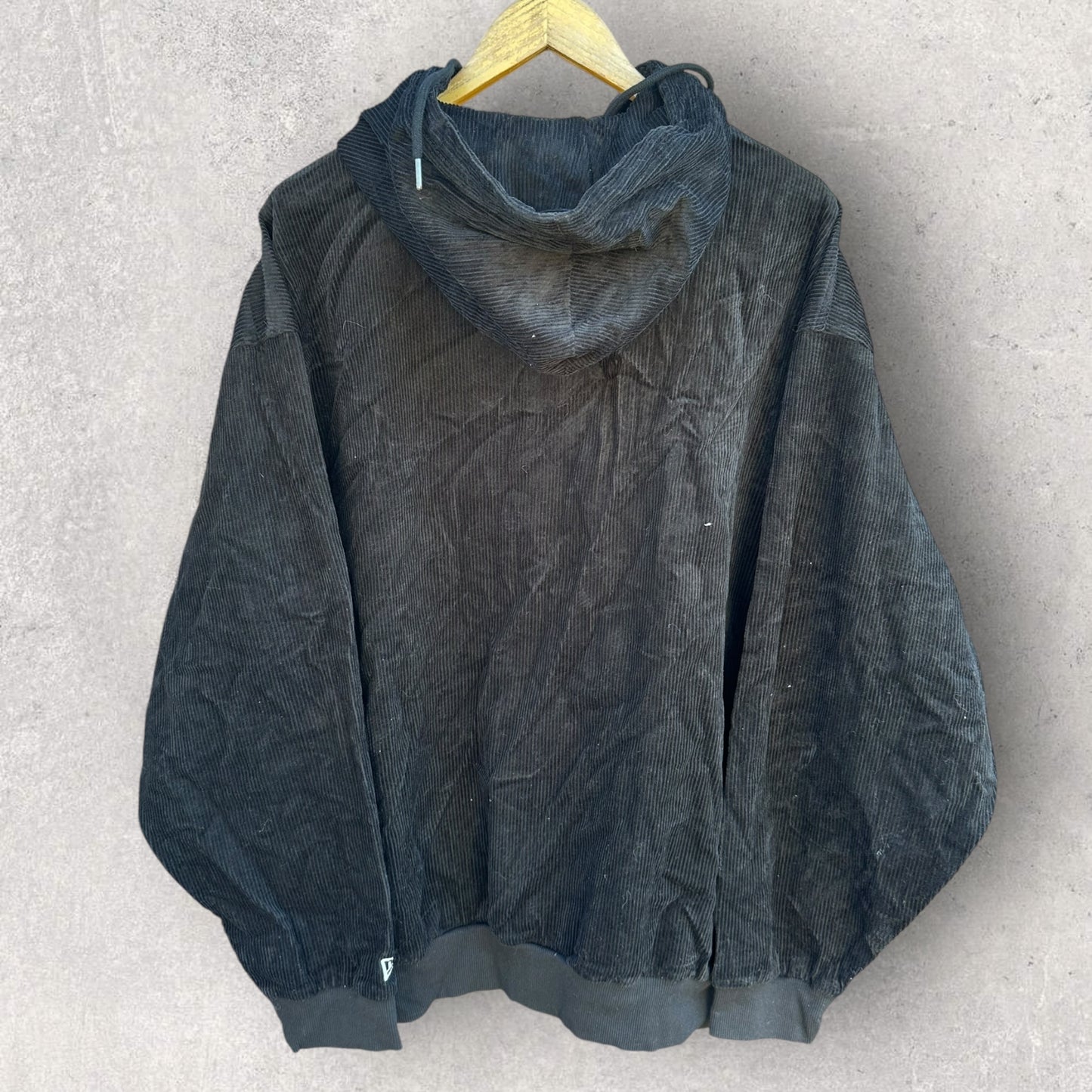 LAS VEGAS RAIDERS NFL CORDUROY BLACK HOODED JACKET