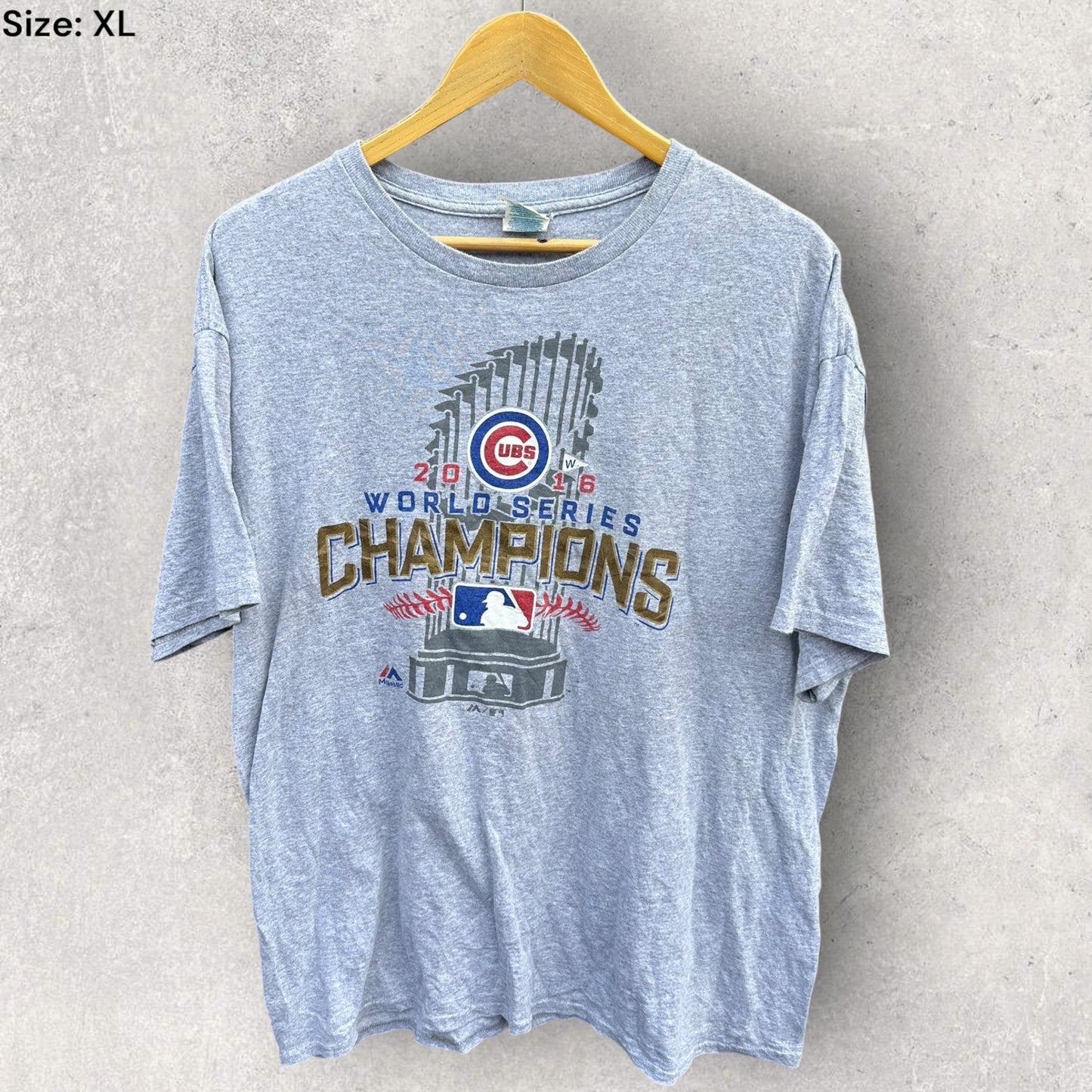 CHICAGO CUBS 2016 WORLD SERIES CHAMPS GREY MLB T-SHIRT