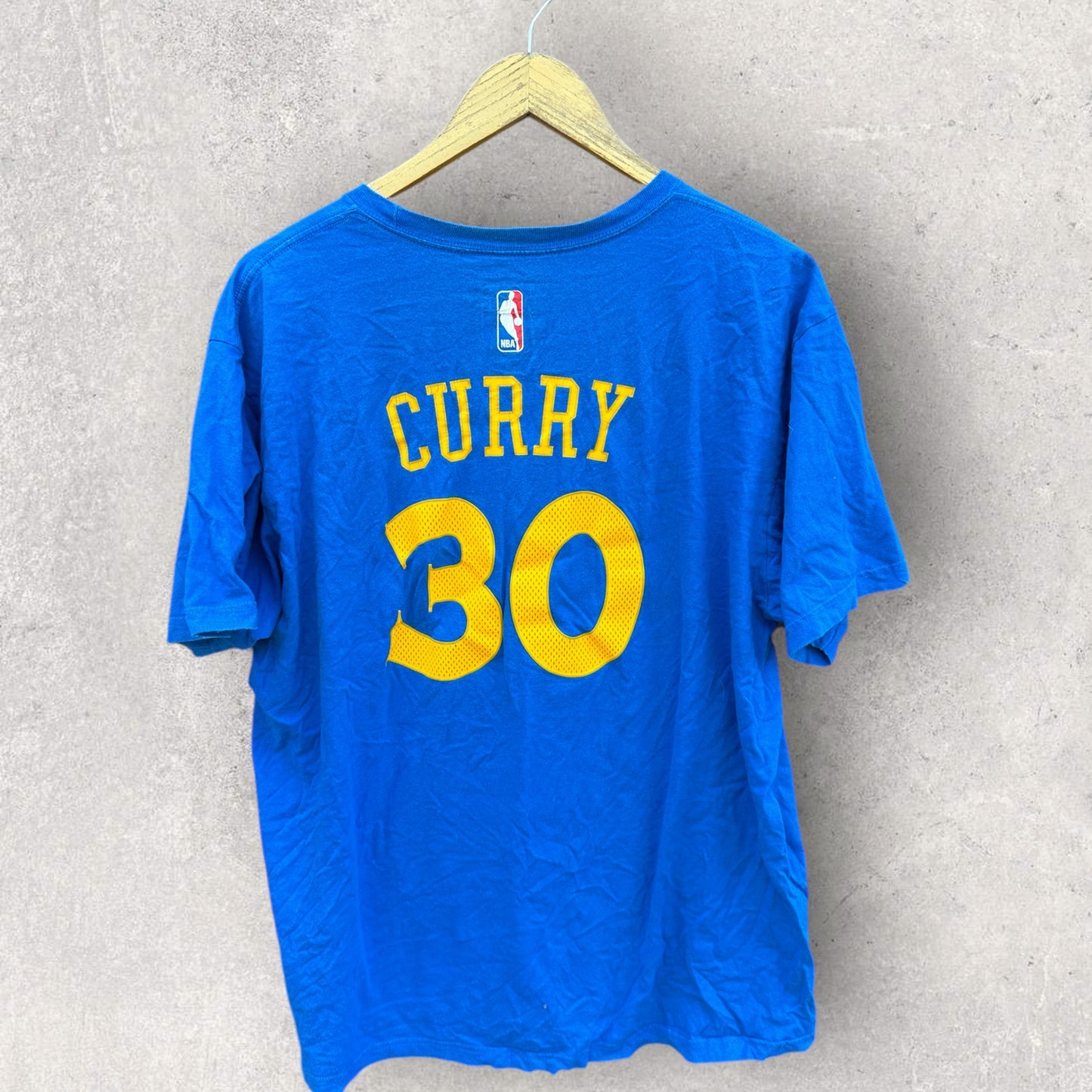 STEPHEN CURRY GOLDEN STATE WARRIORS ADIDAS BLUE SHORT SLEEVE SHIRT