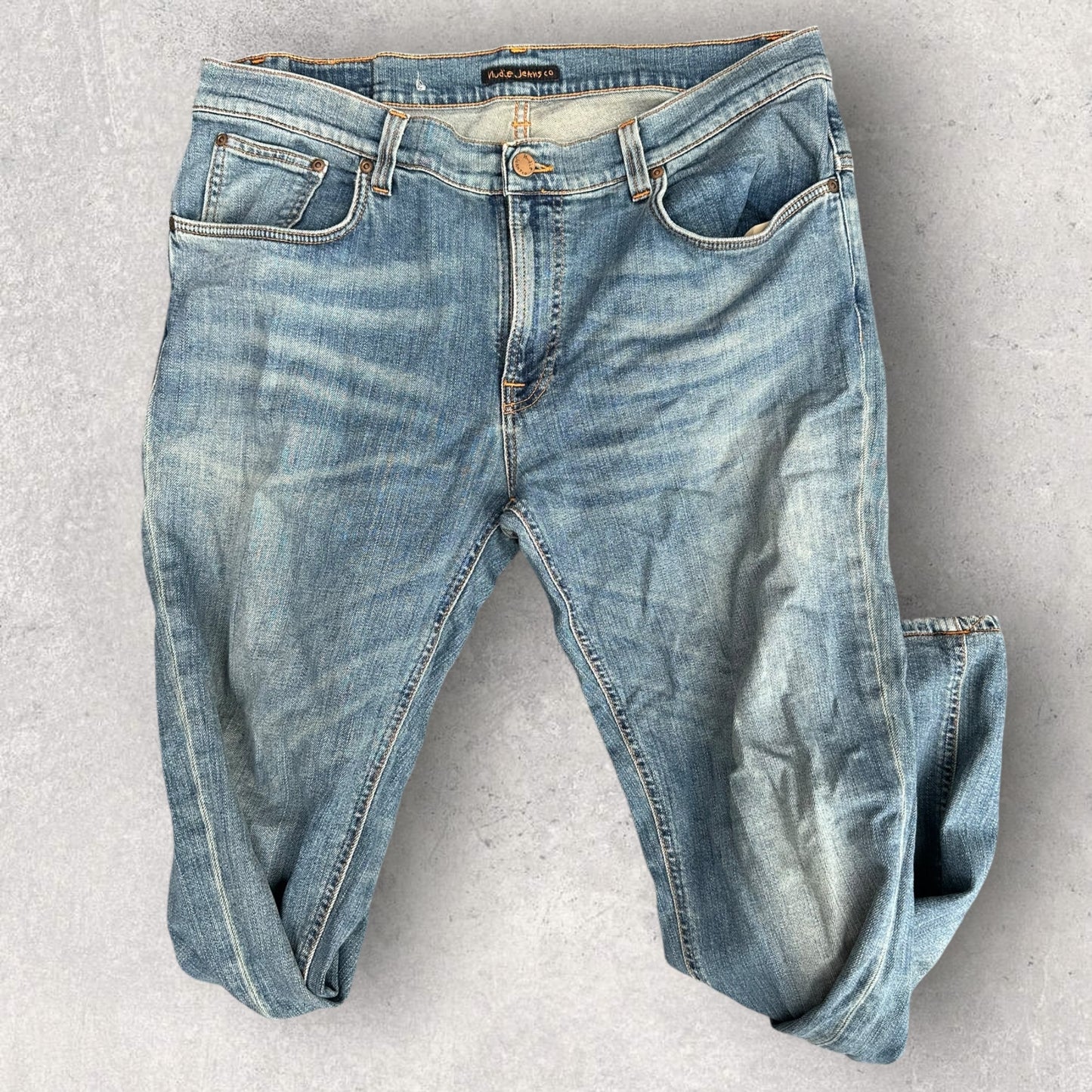 NUDIE JEANS THIN FINN NAVY BLAZE ORGANIC COTTON JEANS
