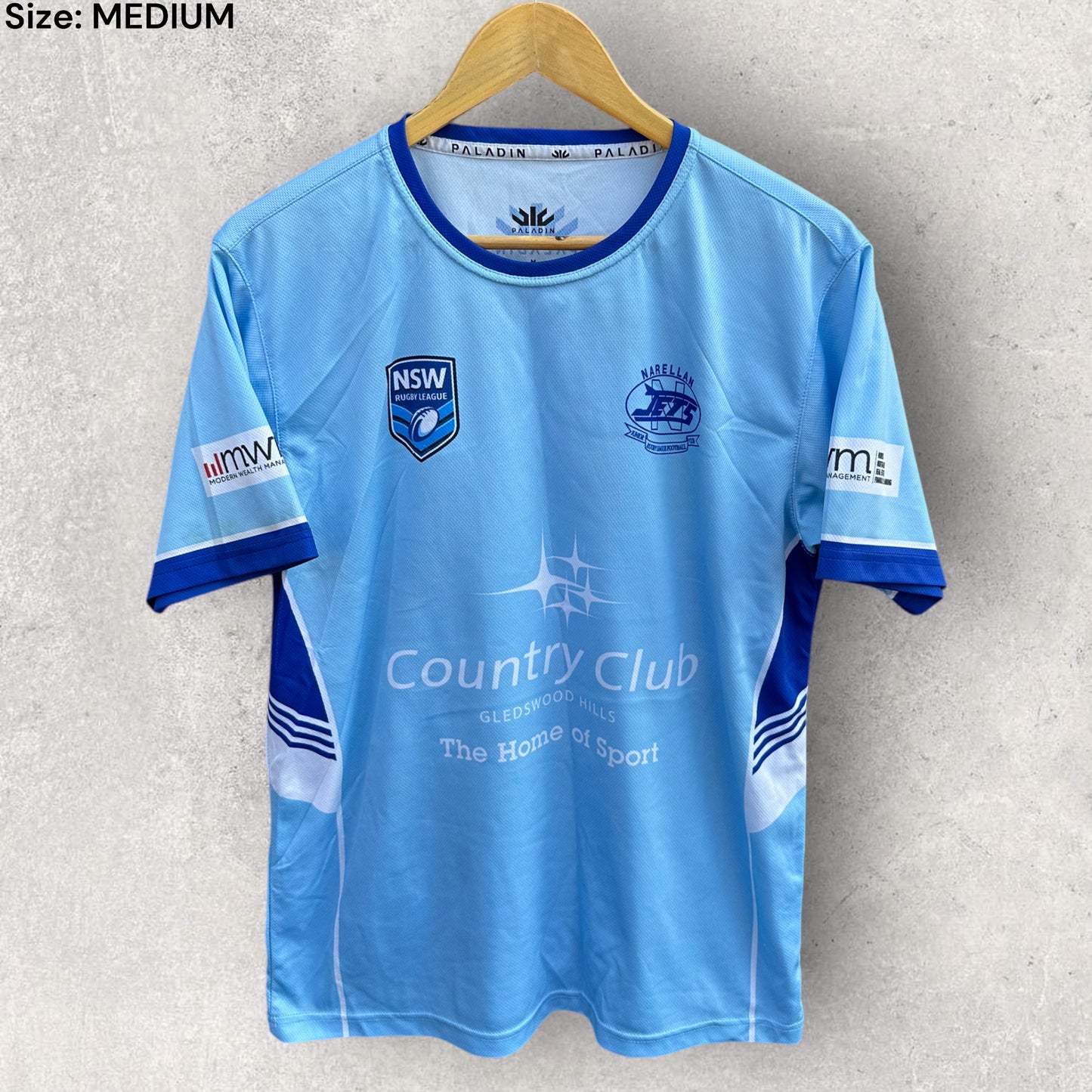 NARELLAN JETS SPORTS TRAINER PALADIN TRAINING SHIRT RUGBY LEAGUE