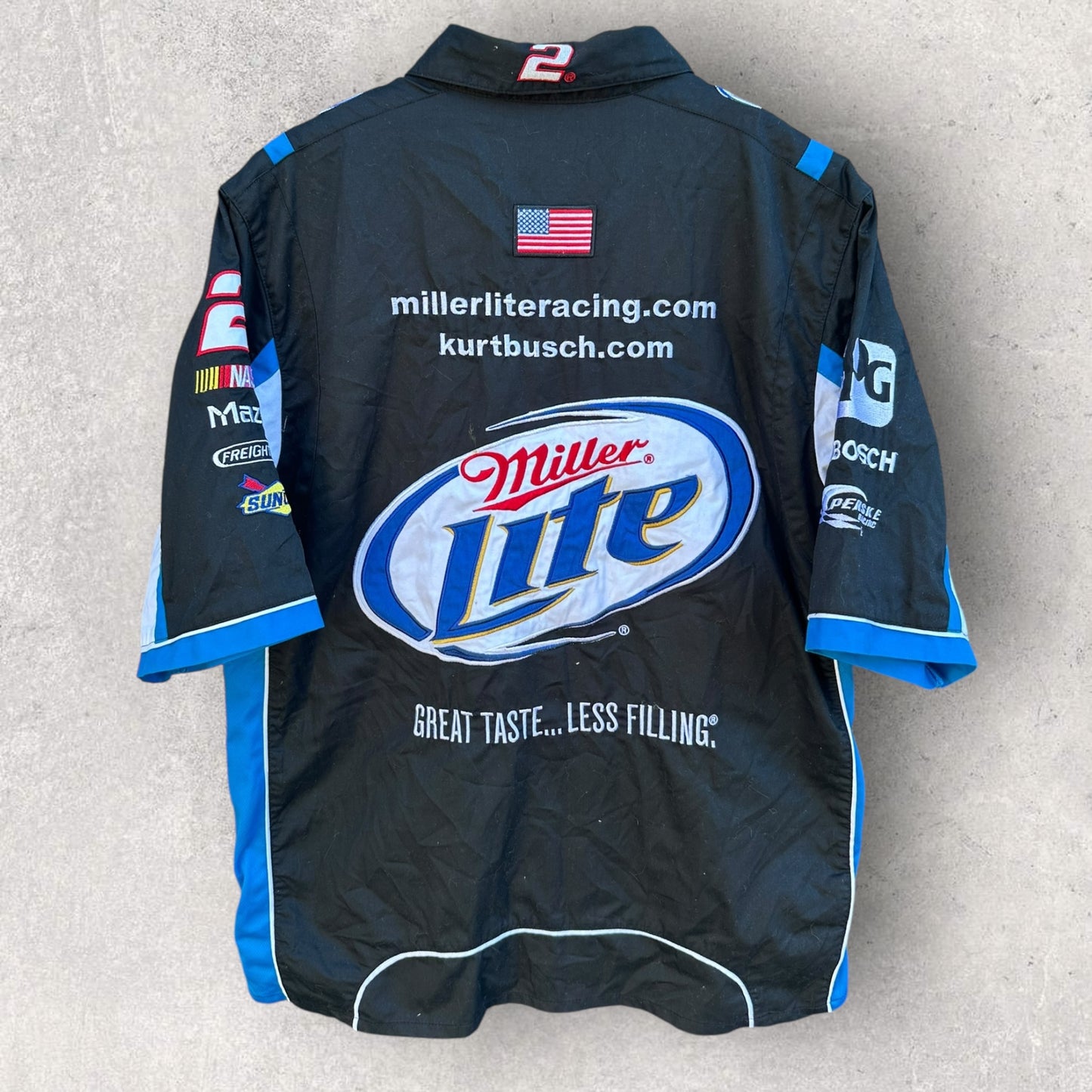 MILLER LITE NASCAR PIT CREW KURT BUSCH SHIRT