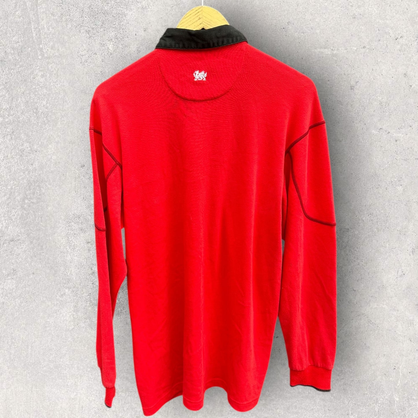 WALES RUGBY UNION REEBOK VINTAGE LONB SLEEVE COTTON JERSEY