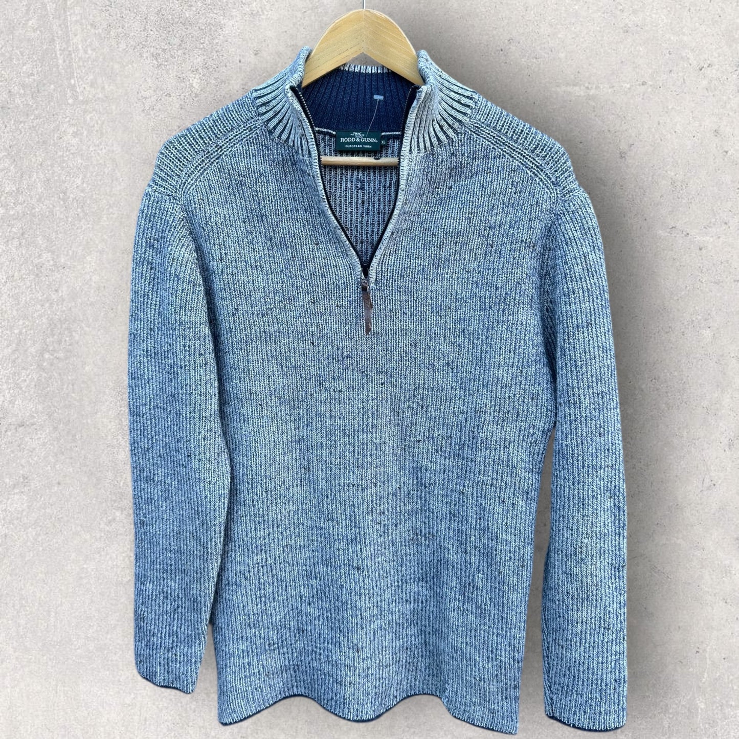 RODD & GUNN EUROPEAN YARN 100% WOOLEN QUARTER ZIP JUMPER