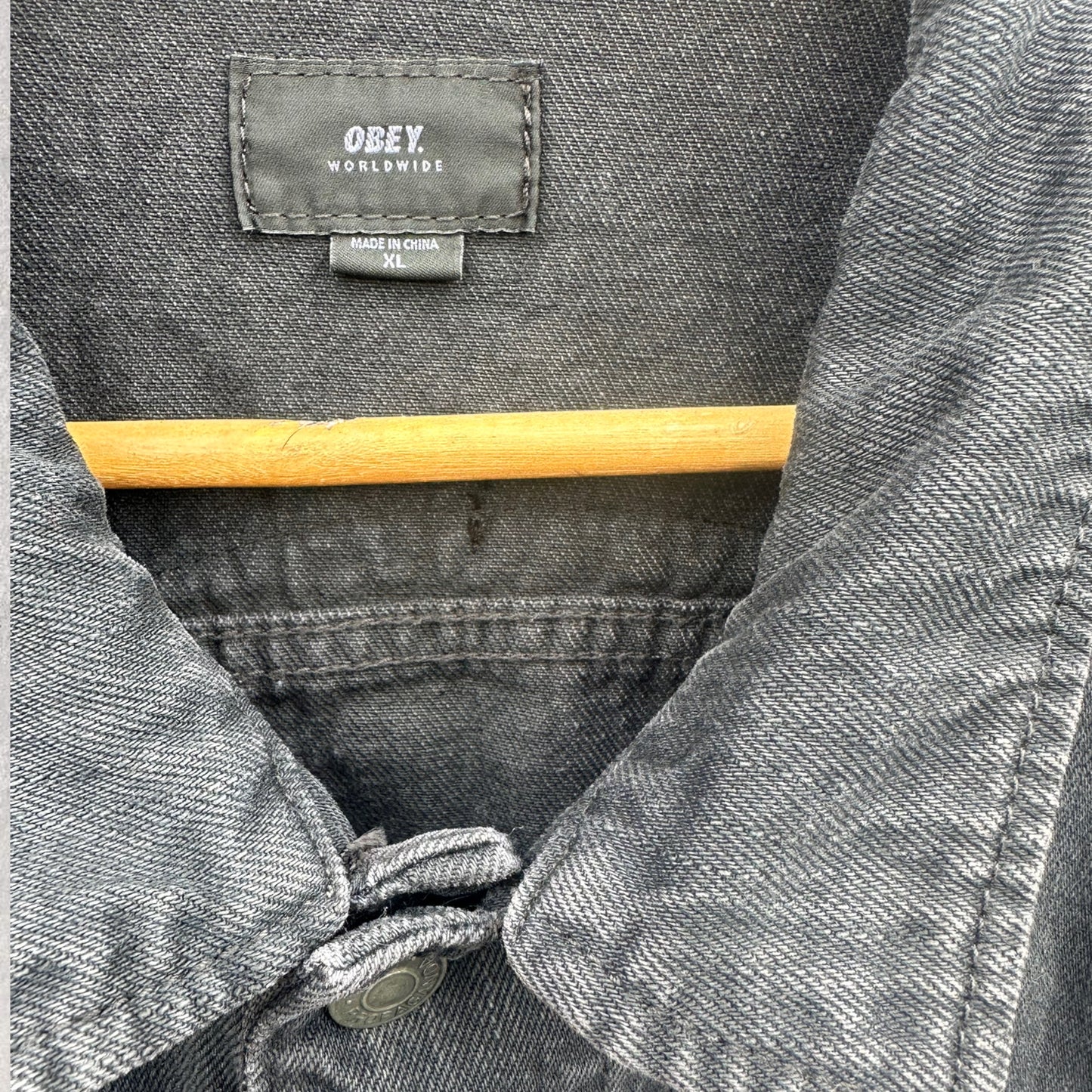 OBEY WORLDWIDE BLACK DENIM JACKET