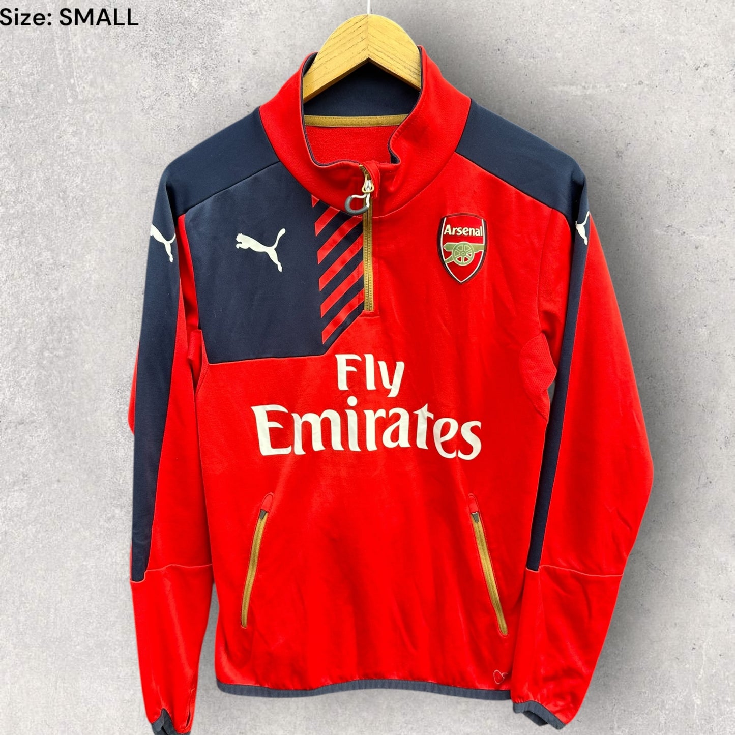 ARSENAL PUMA HALF ZIP RED TRAINING JACKET