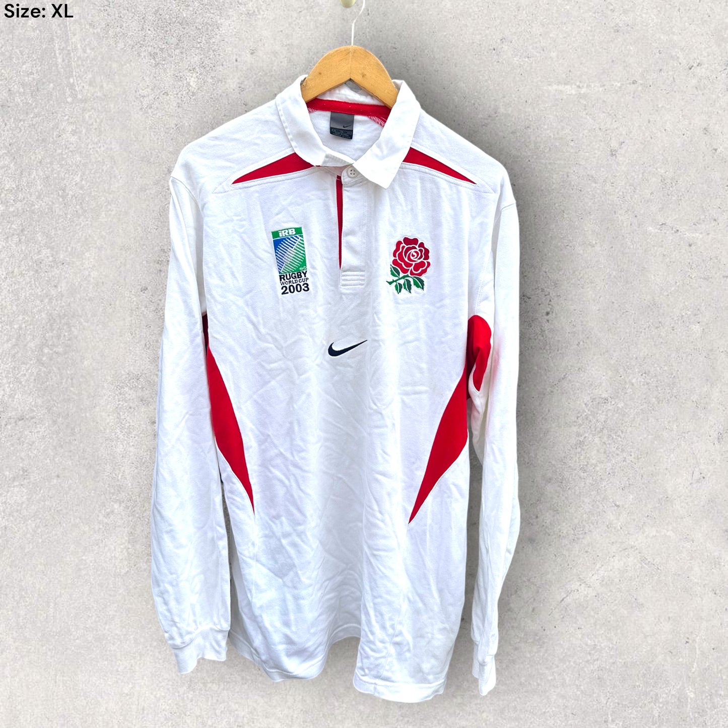 ENGLAND RUGBY 2003 RWC VINTAGE LONG SLEEVE JERSEY