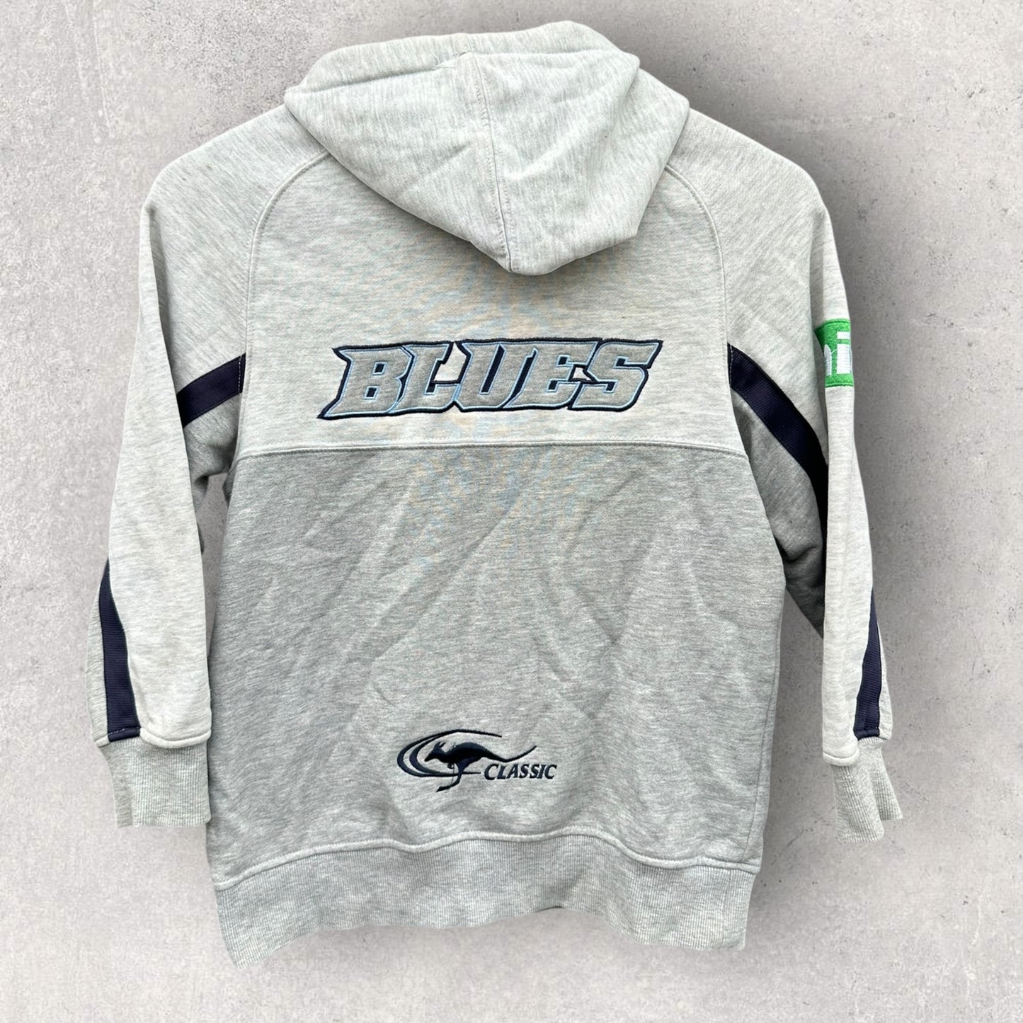 NSW BLUES CLASSIC STATE OF ORIGIN GREY KIDS HOODED JUMPER