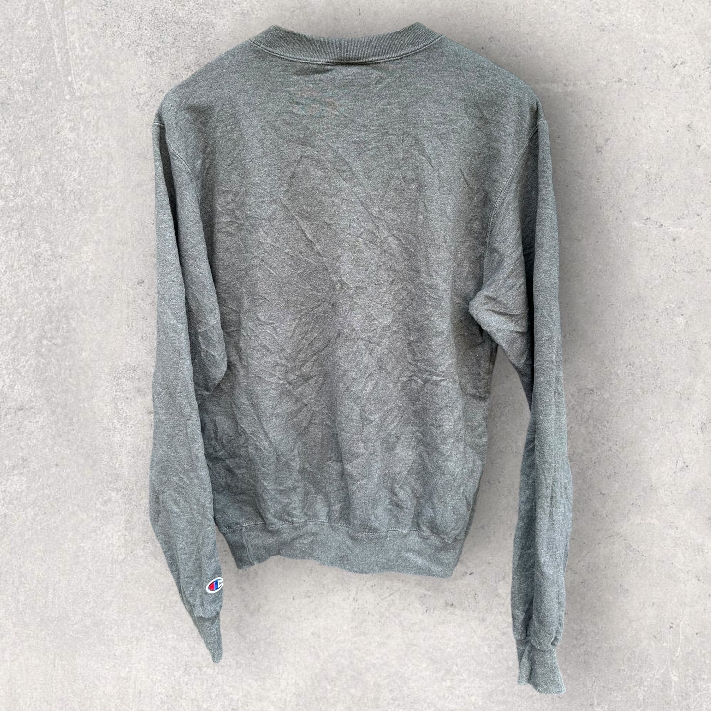 MIAMI HURRICANES UNIVERSITY CHAMPION VINTAGE GREY CREW NECK JUMPER