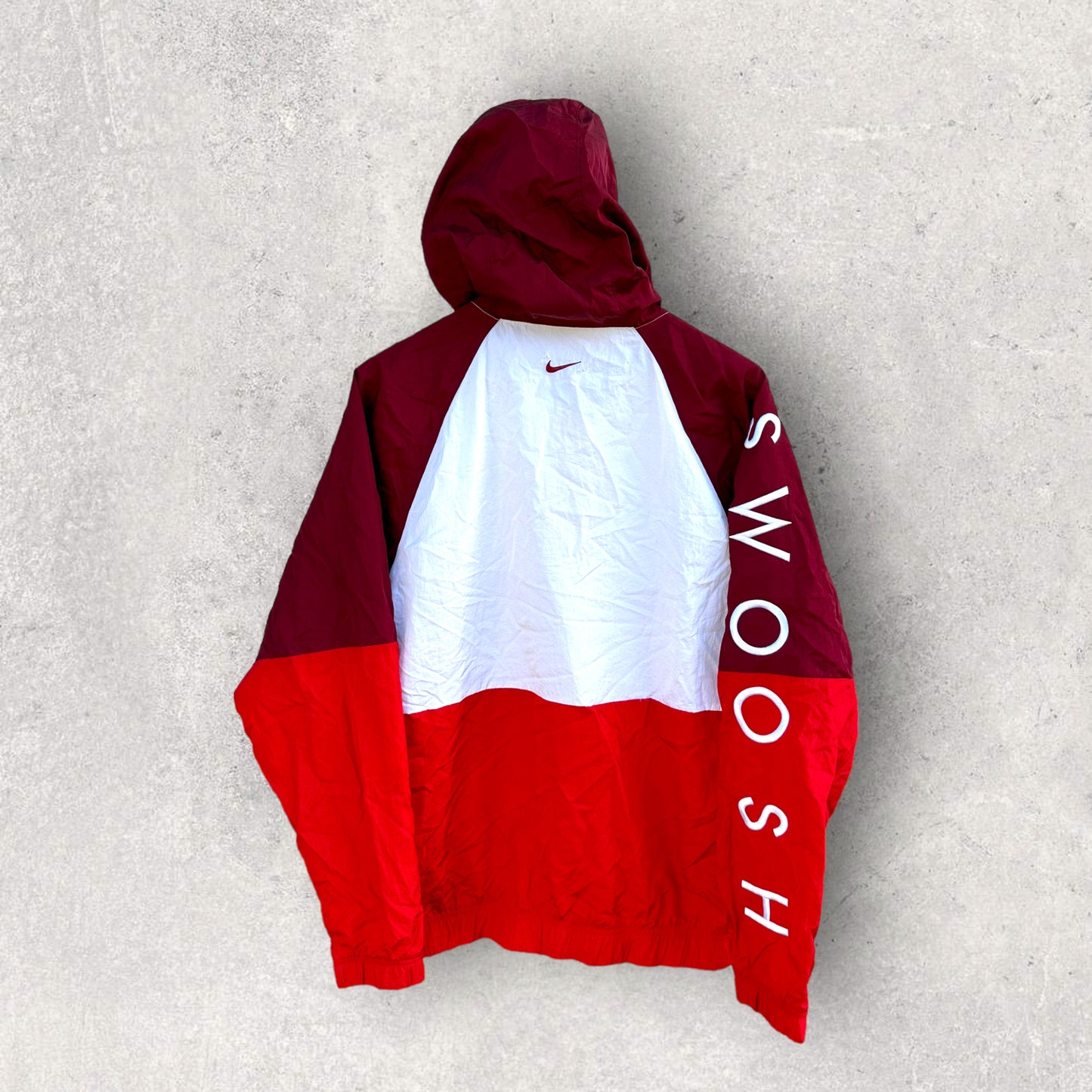 NIKE RED AND WHITE HOODED TRACK JACKET