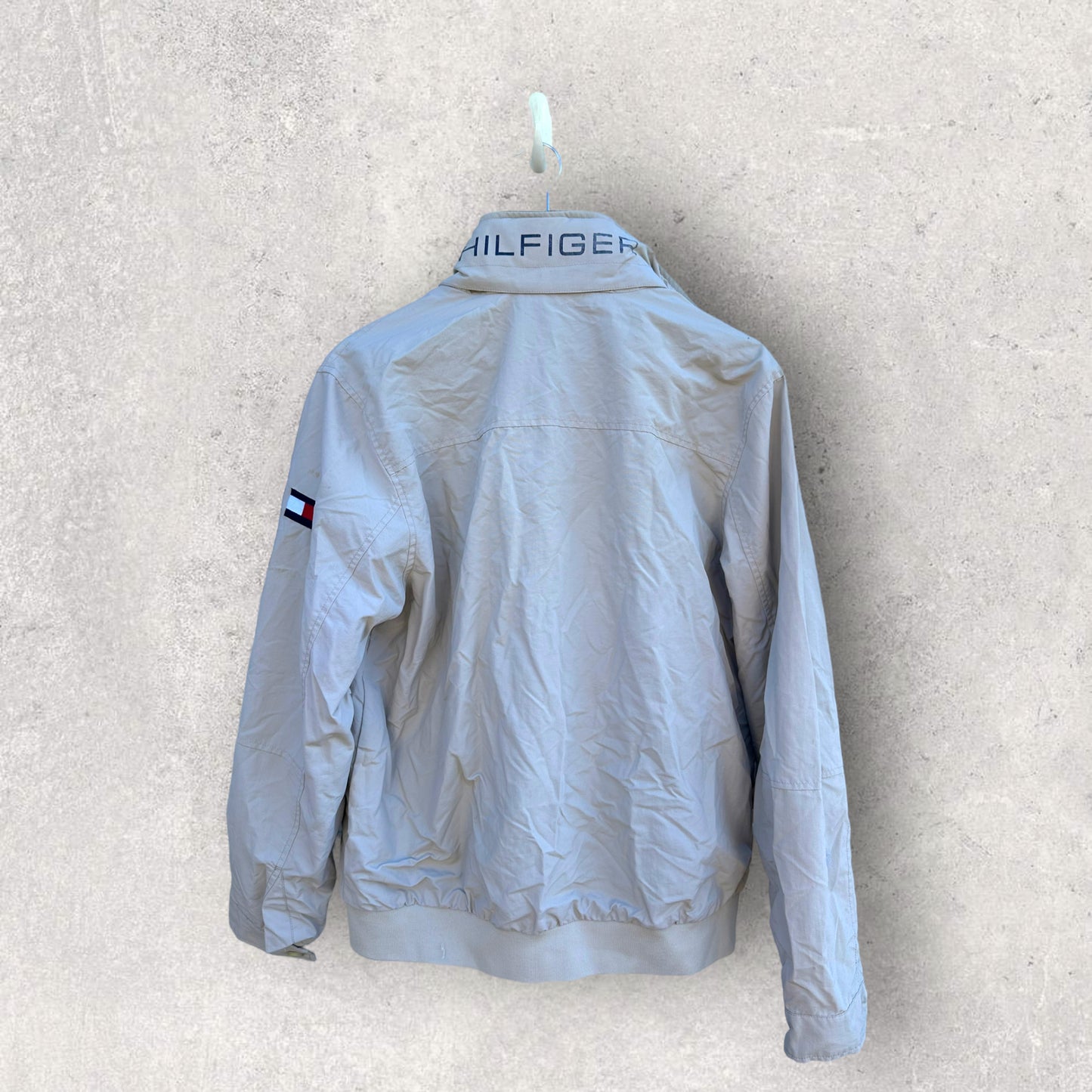 TOMMY HILFIGER BEIGE FULL ZIP SHELL JACKET