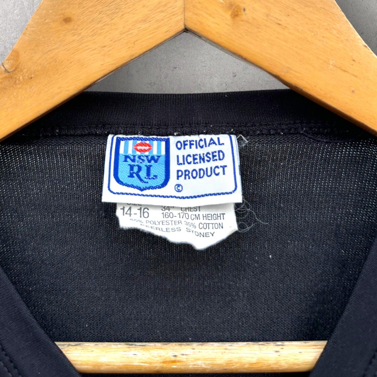 PENRITH PANTHERS 1992 LONG SLEEVE HOME KIDS JERSEY