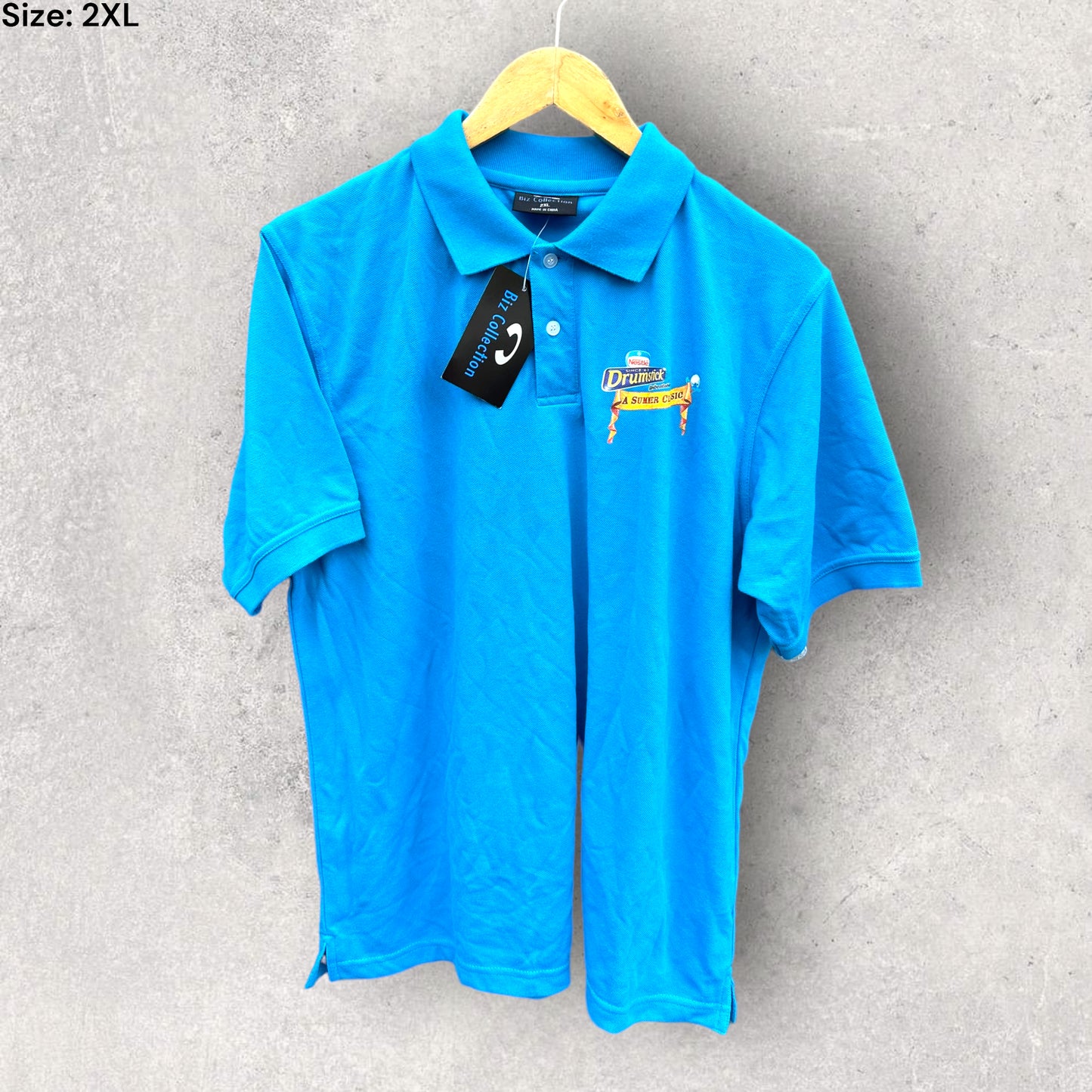 PETERS DRUMSTICK VINTAGE BLUE POLO SHIRT NEW WITH TAGS