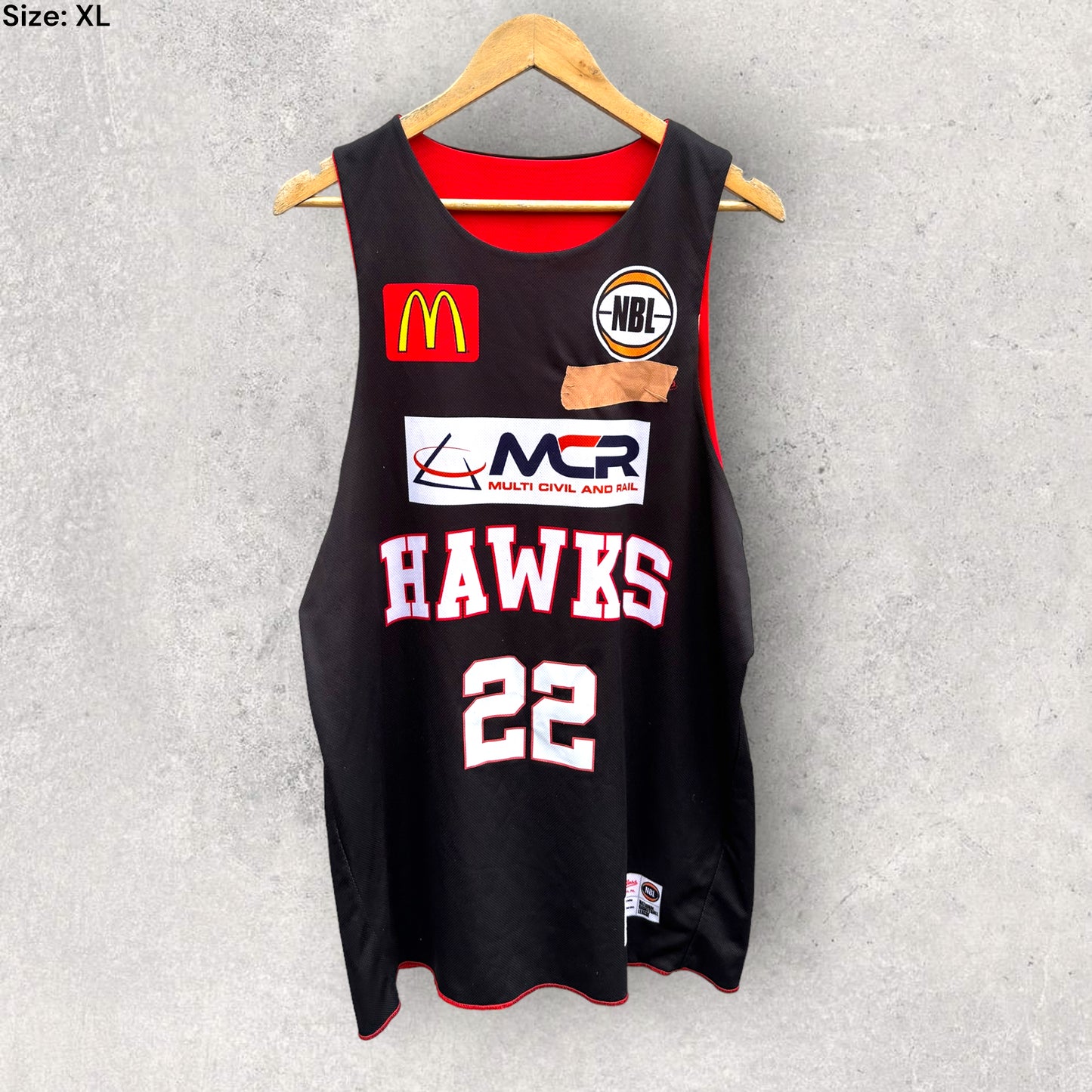 TIM COENRAAD WOLLONGONG HAWKS PLAYER WORN REVERSE SINGLET