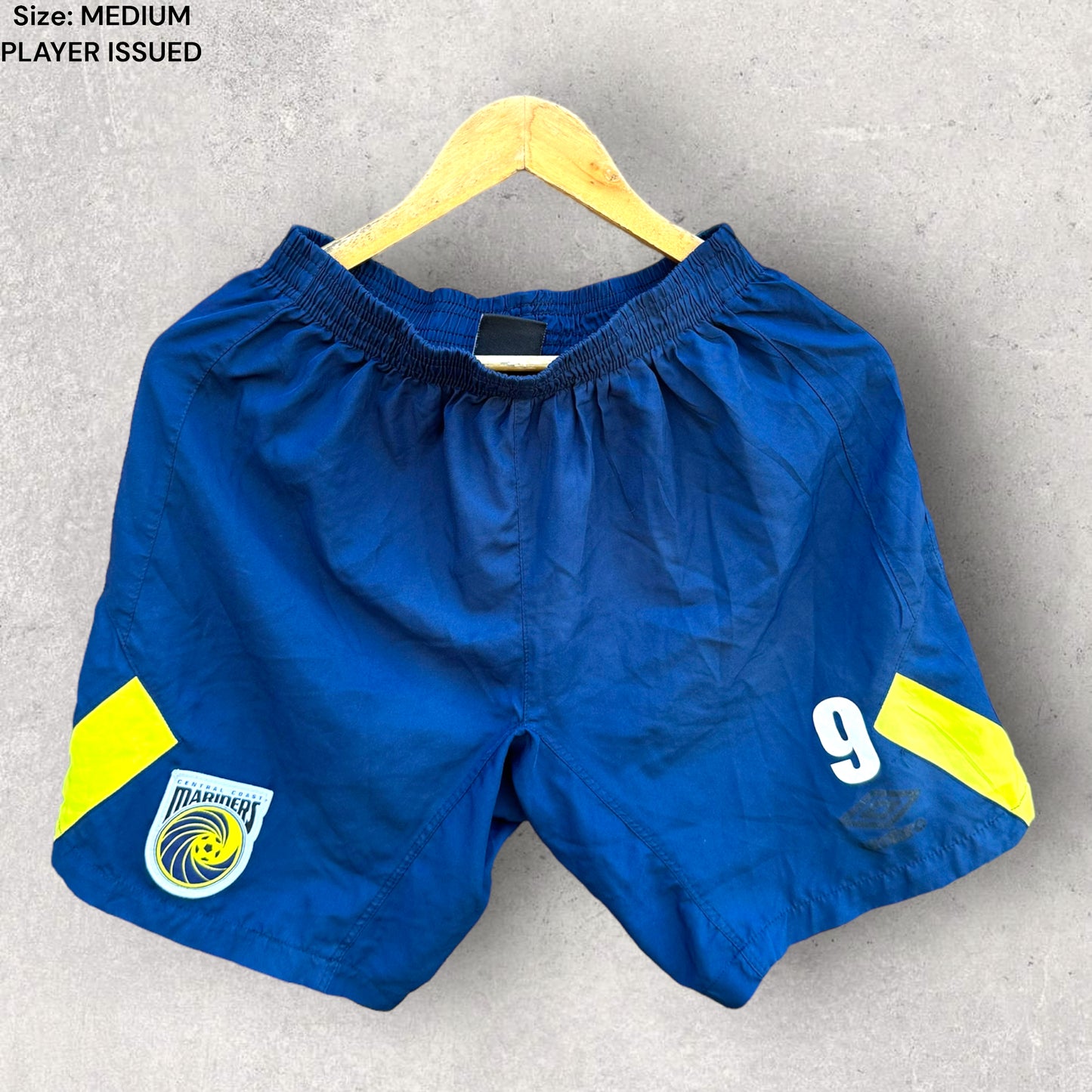 CENTRAL COAST MARINERS PLAYER WORN TRAINING SHORTS #9
