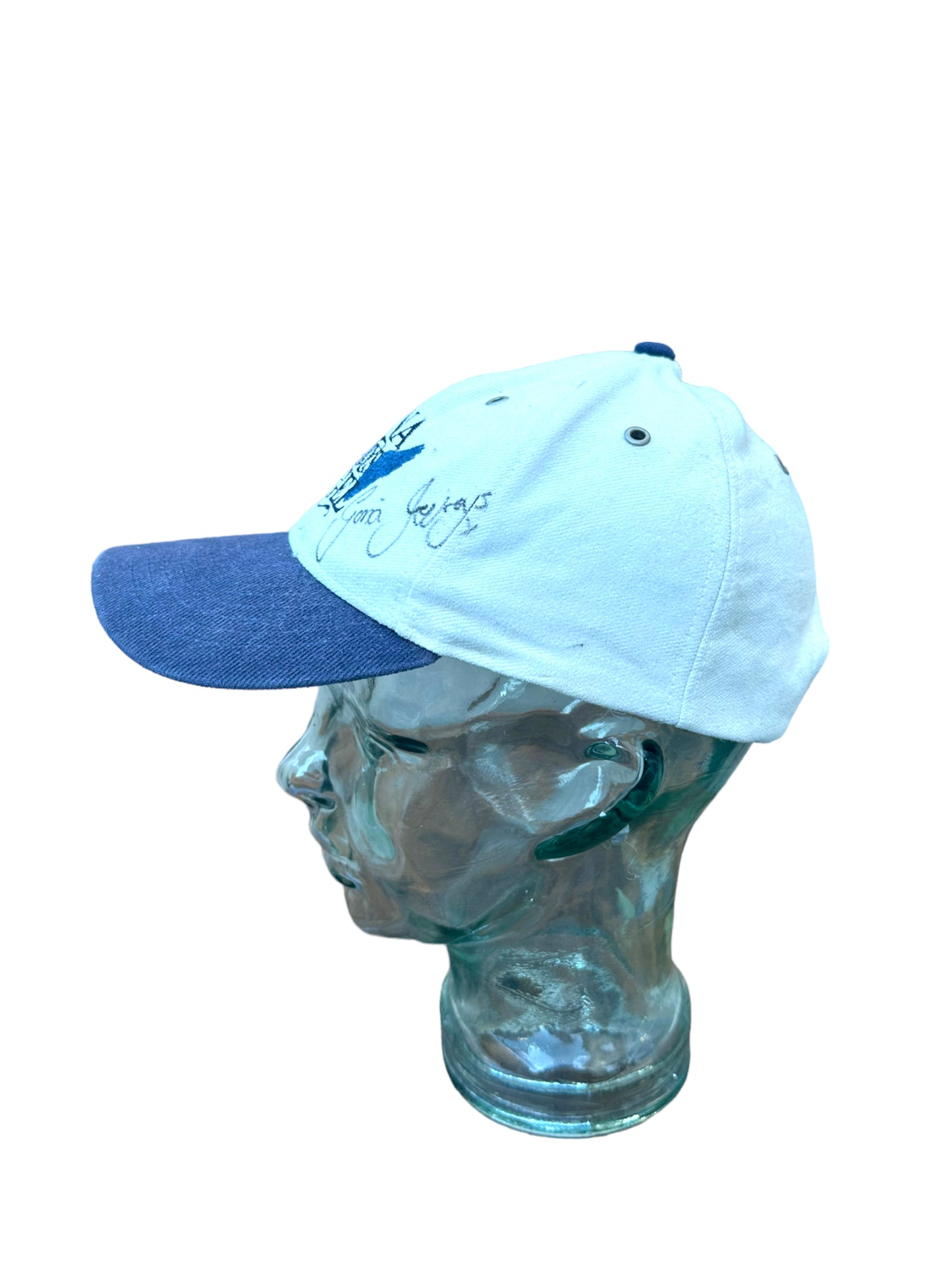 GINA JEFFREYS ANGEL VINTAGE TWO TONE CAP SIGNED BY GINA JEFFREYS