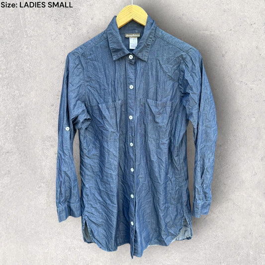 TOMMY BAHAMA BLUE LONG SLEEVE BUTTON UP SHIRT