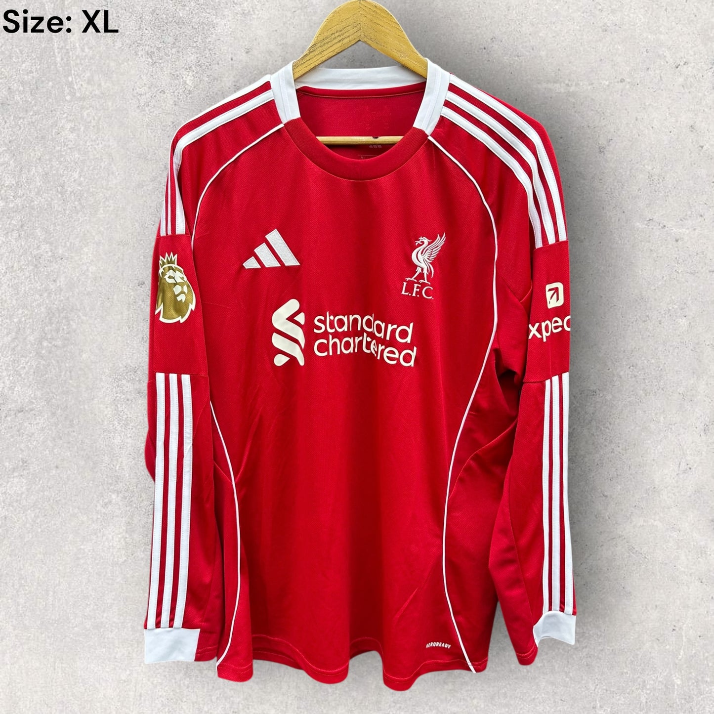 Liverpool Fc 2025-2026 Adidas Long Sleeve Home Football Jersey