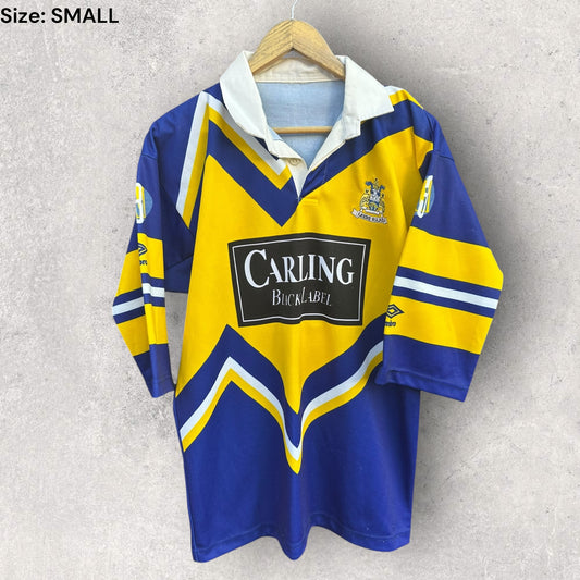 LEEDS RHINOS RUGBY LEAGUE 1990 UMBRO 3/4 SLEEVE VINTAGE JERSEY
