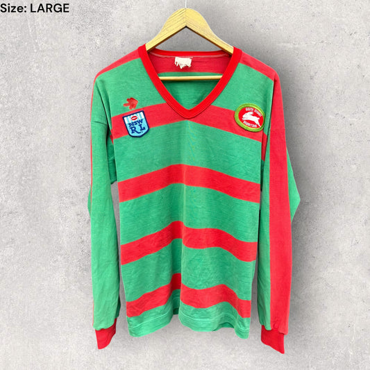 SOUTH SYDNEY RABBITOHS VINTAGE NSWRL PEERLESS LONG SLEEVE JERSEY