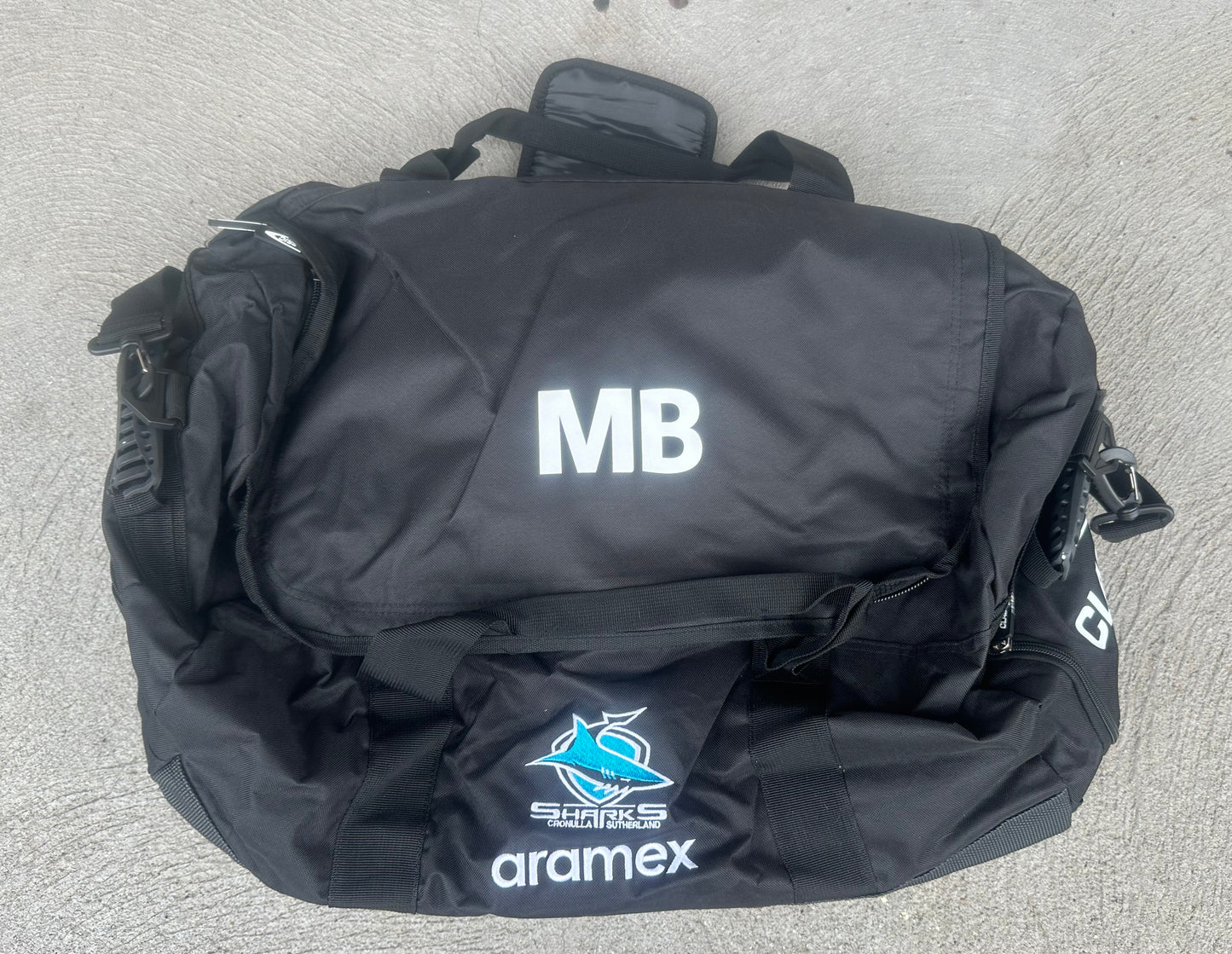 Cronulla Sharks Max Bradbury Player Used Gym/Duffel Black Bag