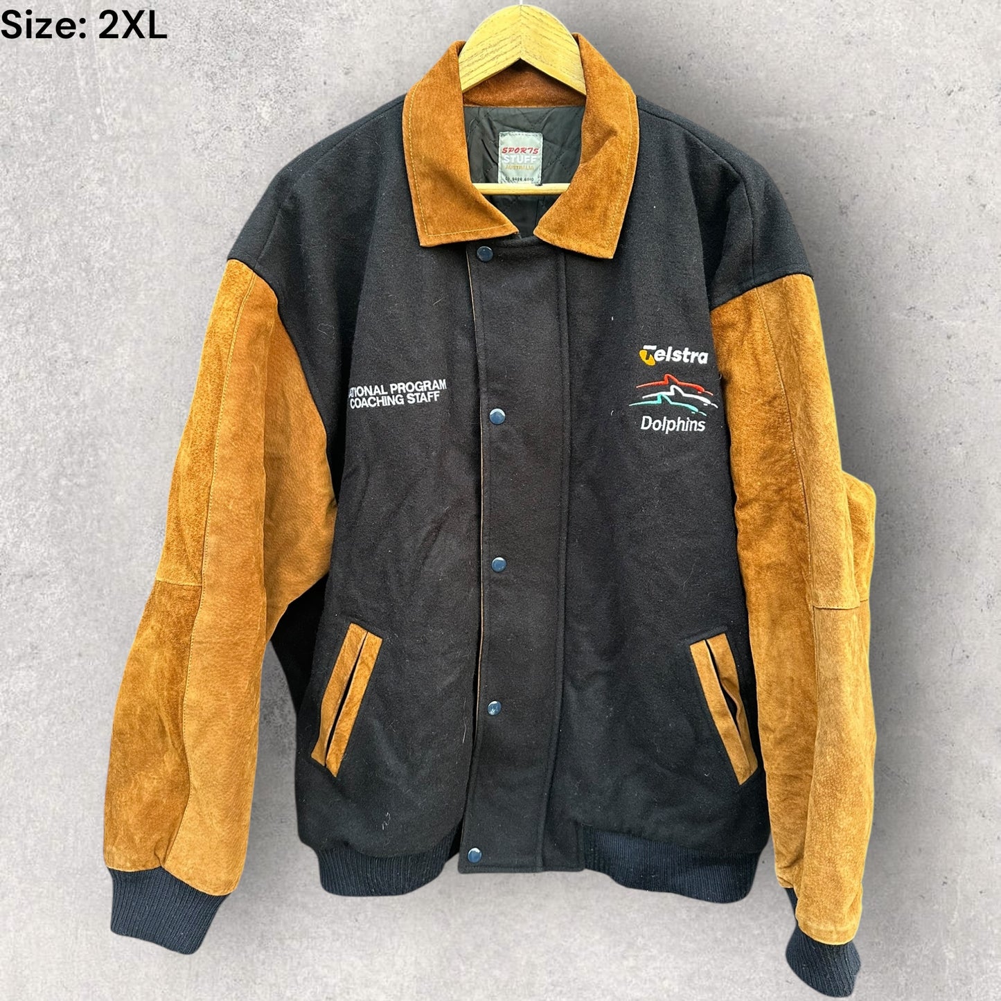 Telstra Dolphins Australian Swimming Team National Coaches Vintage Bomber Jacket