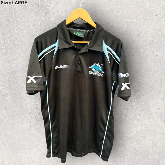 CRONULLA SHARKS X-BLADES MEDIA POLO SHIRT