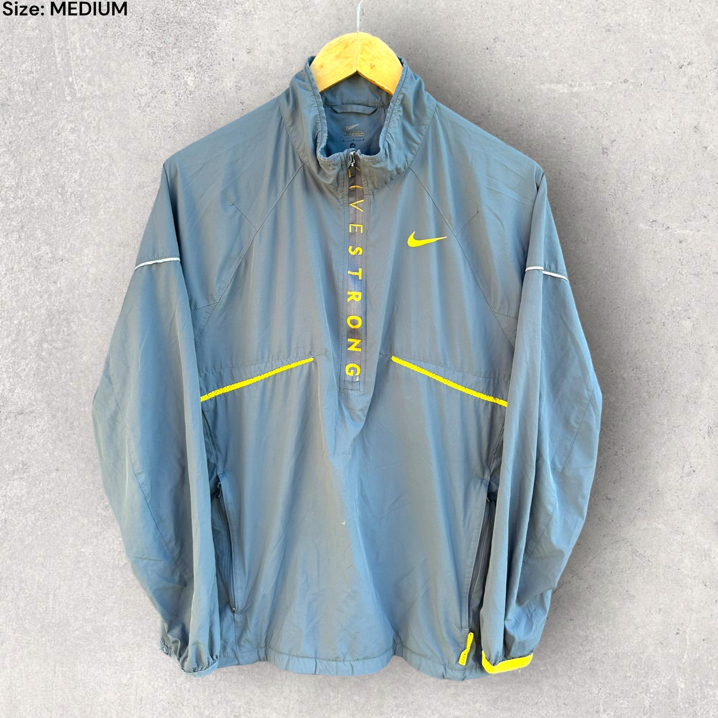 NIKE LIVESTRONG GREY HALF ZIP WINDBREAKER JACKET