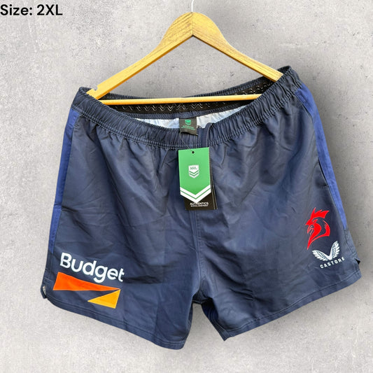 SYDNEY ROOSTERS CASTORE PLAYER PRO TRAINING SHORTS BRAND NEW WITH TAGS