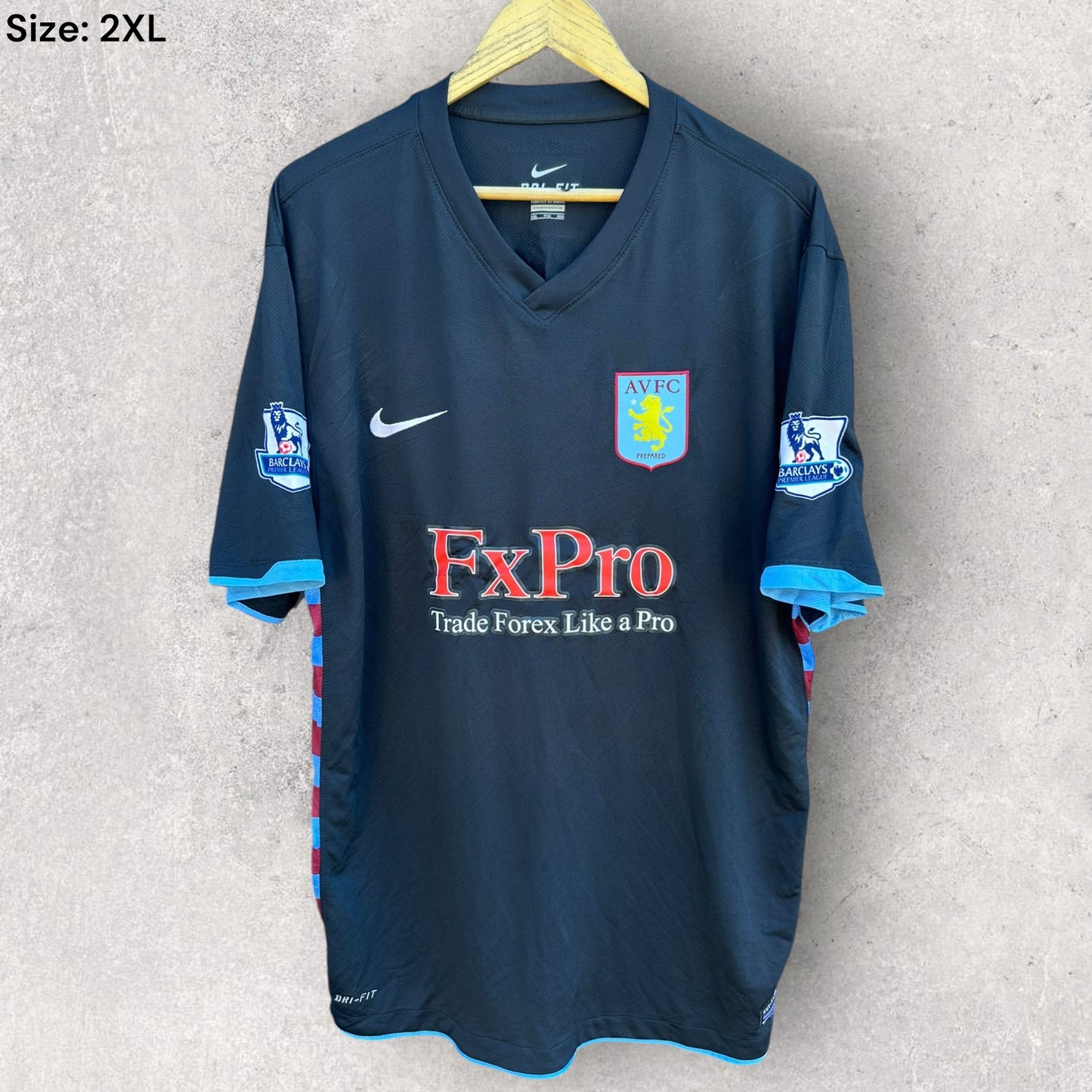 DARREN BENT ASTON VILLA 2009-2010 NIKE AWAY EPL FOOTBALL JERSEY