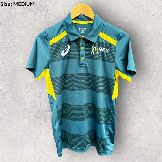 RUGBY AUSTRALIA ASICS GREEN POLO SHIRT