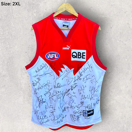 Sydney Swans 2005-2006 Player Issued Puma Home Guernsey Signed By Squad