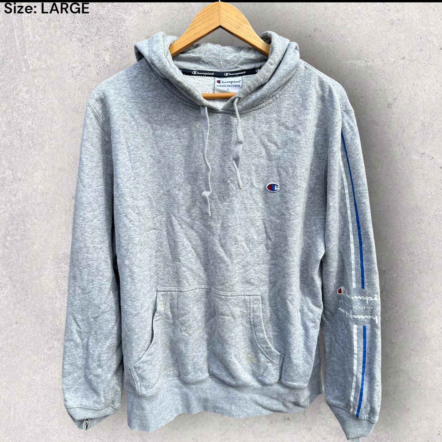 CHAMPION GREY HOODED JUMPER